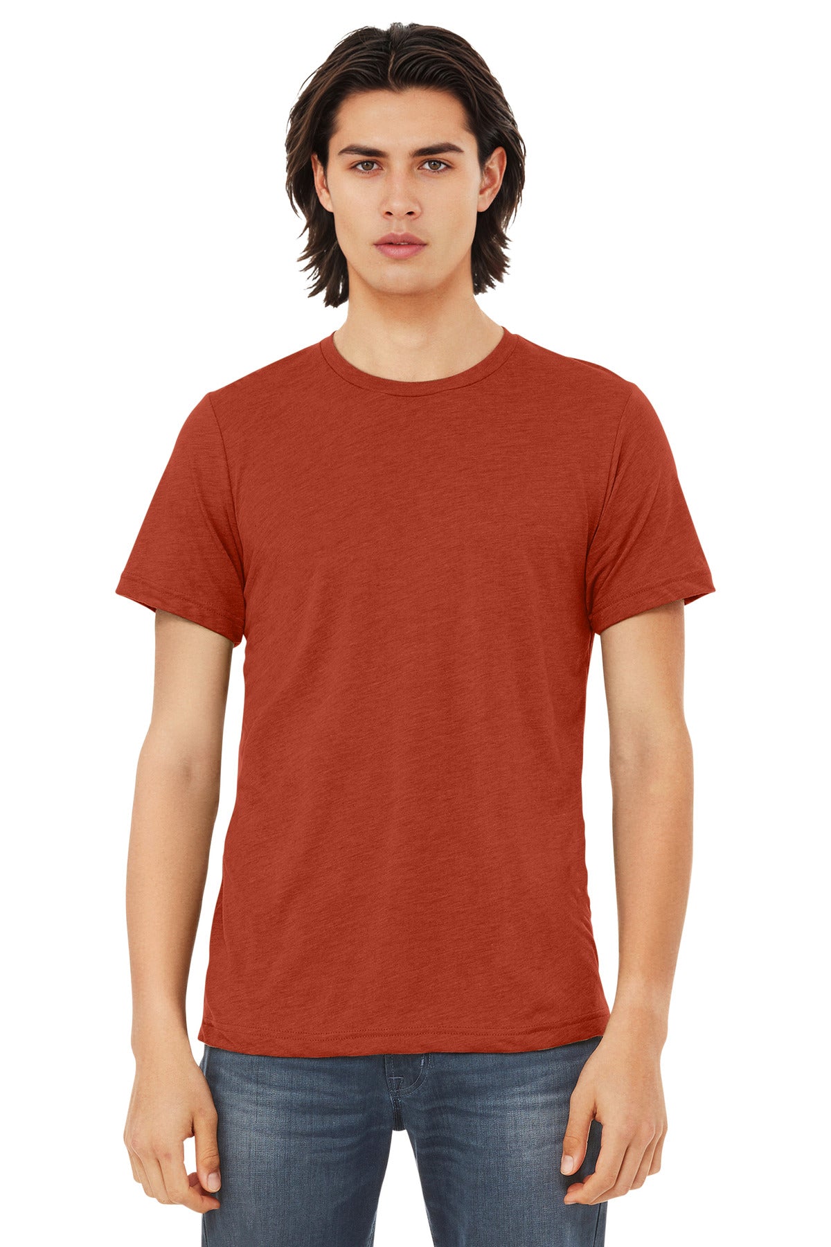 Custom Brick Triblend Triblend Tee BC3413, personalized by SanCanDo Swag in Argyle, TX