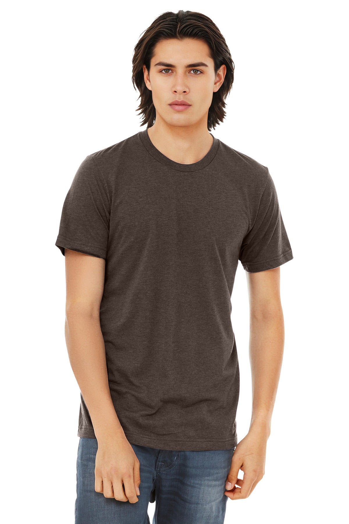 Custom Brown Triblend Triblend Tee BC3413, personalized by SanCanDo Swag in Argyle, TX