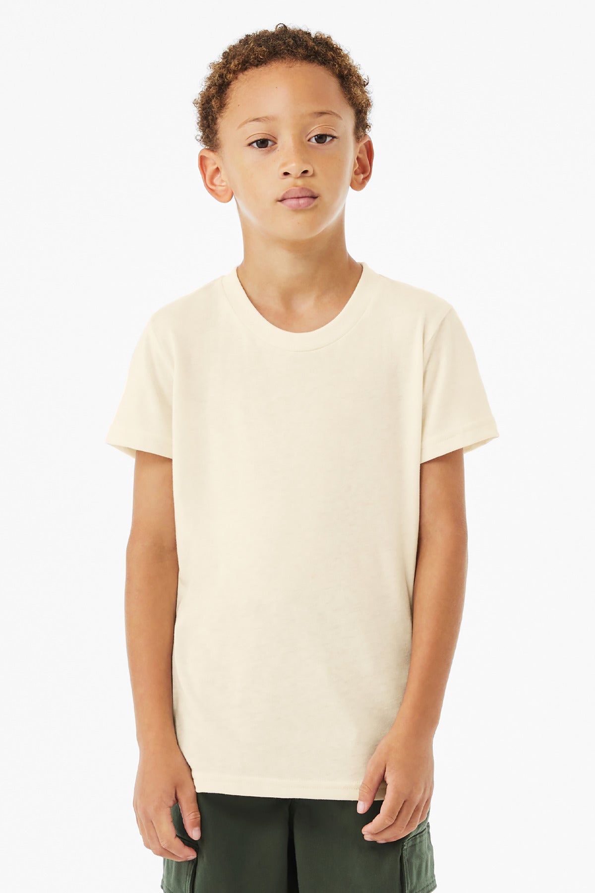 Custom Solid Natural Triblend Youth Triblend Tee BC3413Y, personalized by SanCanDo Swag in Argyle, TX