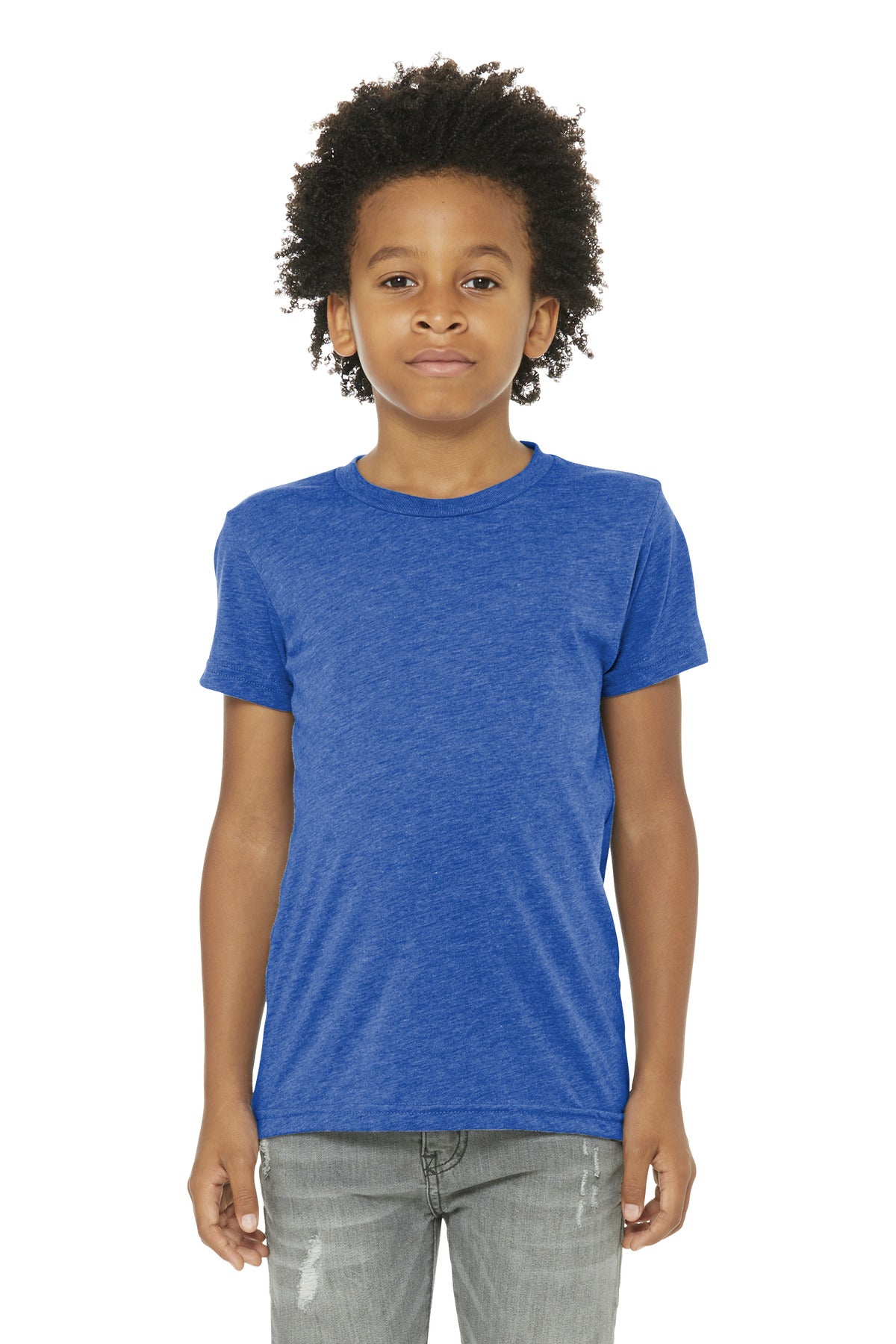 Custom True Royal Triblend Youth Triblend Tee BC3413Y, personalized by SanCanDo Swag in Argyle, TX