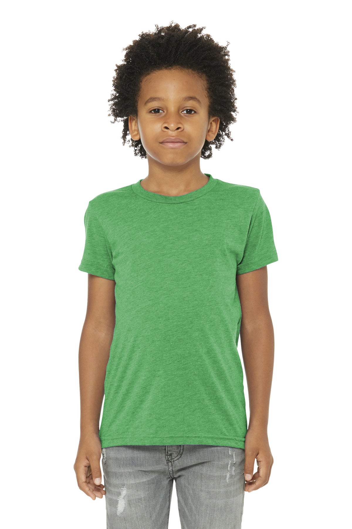 Custom Green Triblend Youth Triblend Tee BC3413Y, personalized by SanCanDo Swag in Argyle, TX