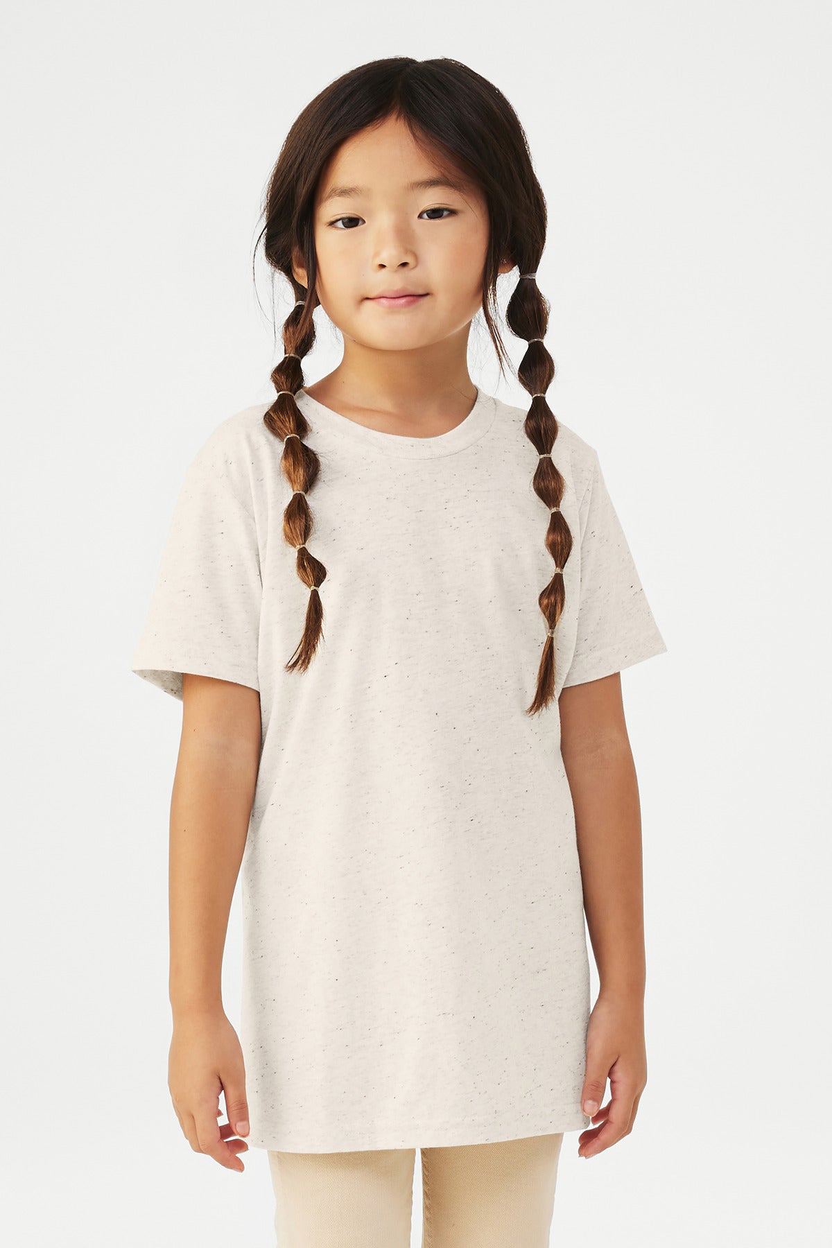 Custom Oatmeal Triblend Youth Triblend Tee BC3413Y, personalized by SanCanDo Swag in Argyle, TX