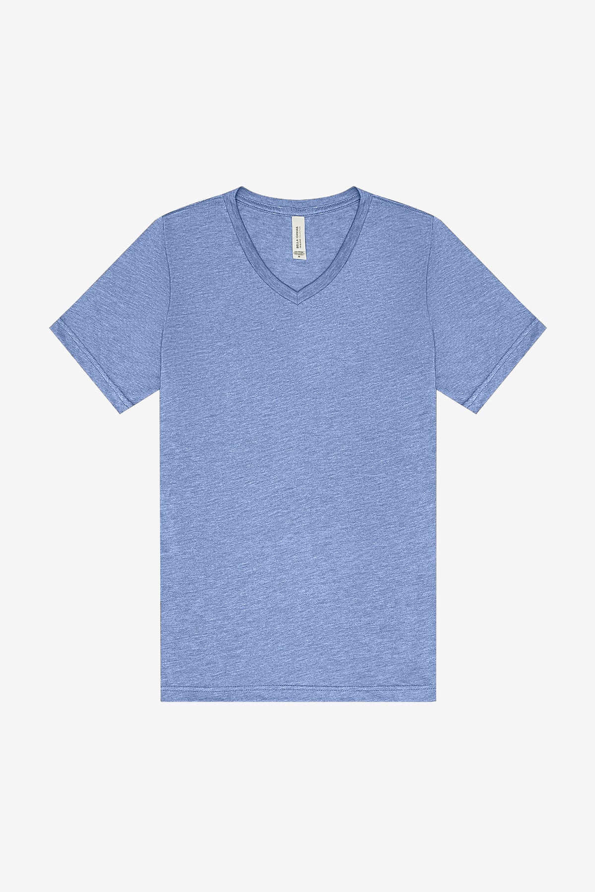 Custom Blue Triblend Unisex Triblend V-Neck Tee BC3415, personalized by SanCanDo Swag in Argyle, TX