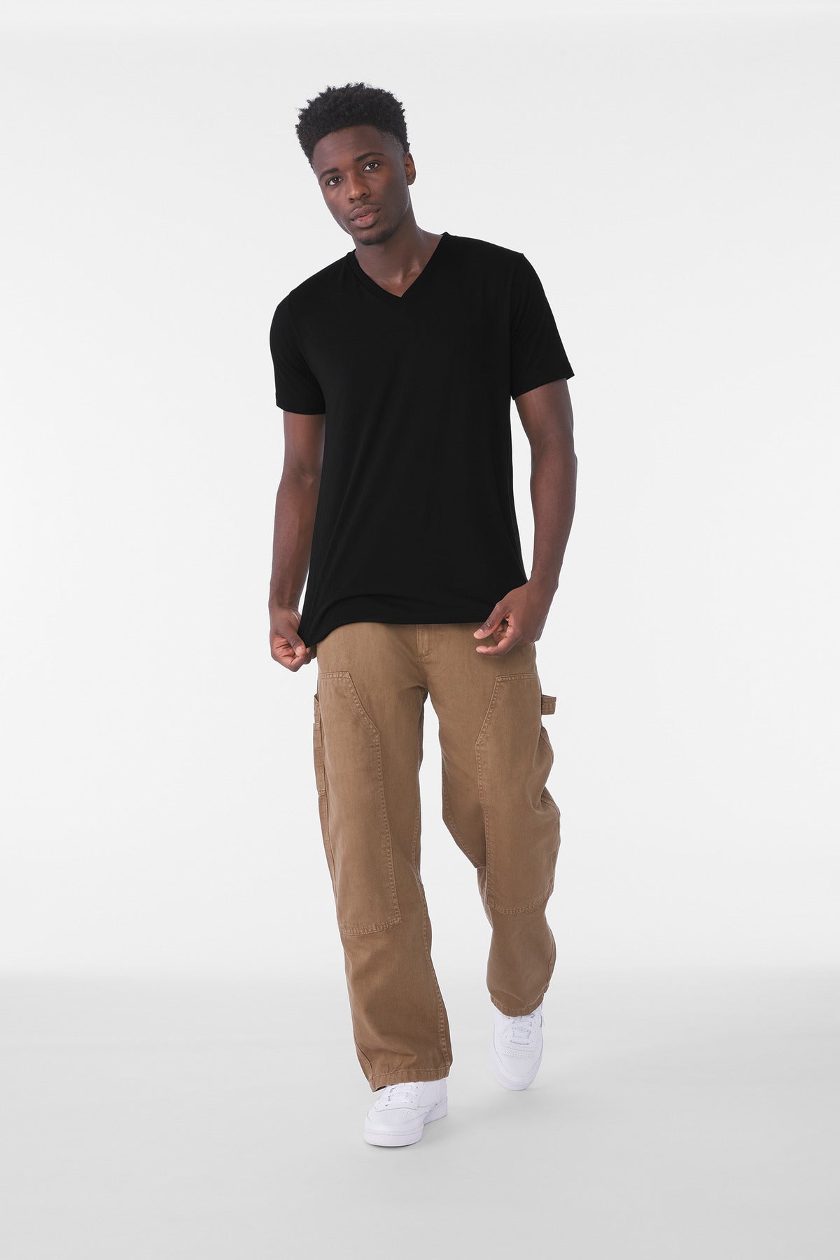 Custom Solid Black Triblend Unisex Triblend V-Neck Tee BC3415, personalized by SanCanDo Swag in Argyle, TX