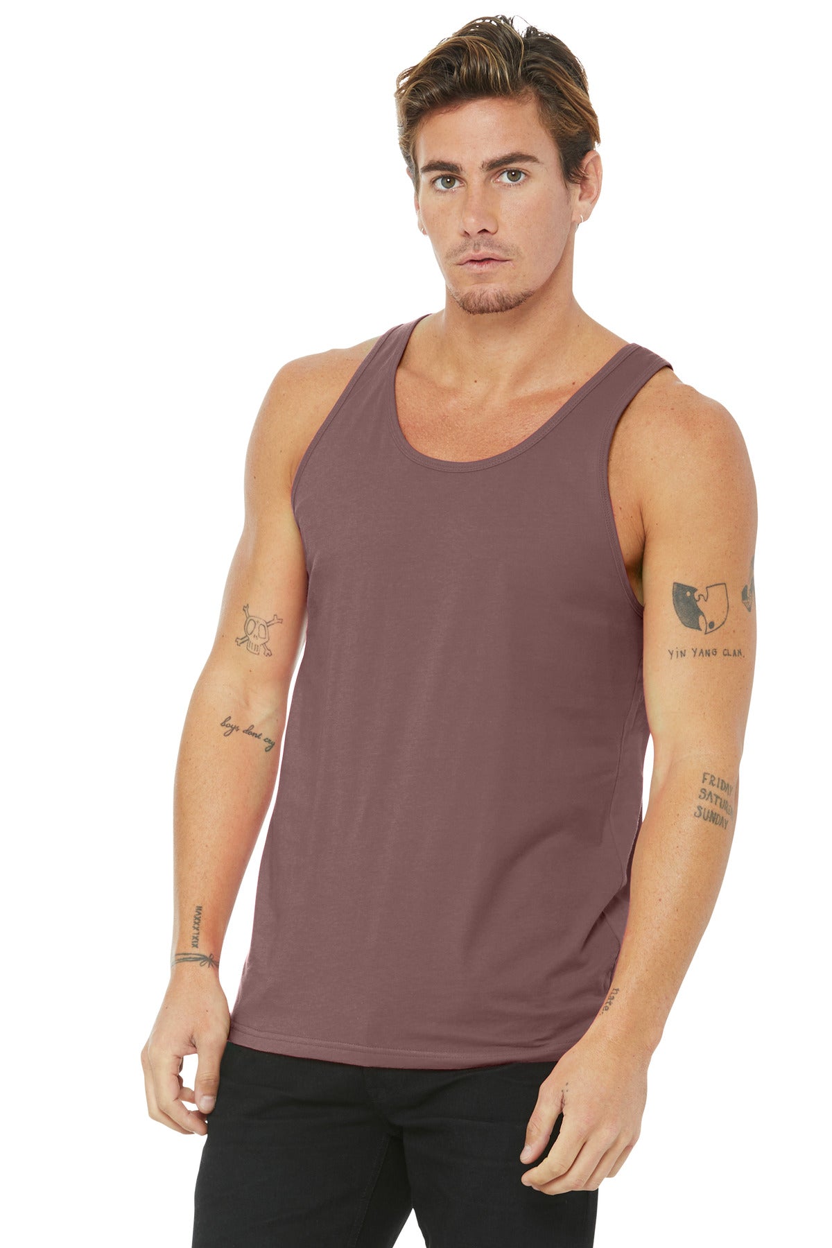 Custom Mauve Unisex Jersey Tank BC3480, personalized by SanCanDo Swag in Argyle, TX