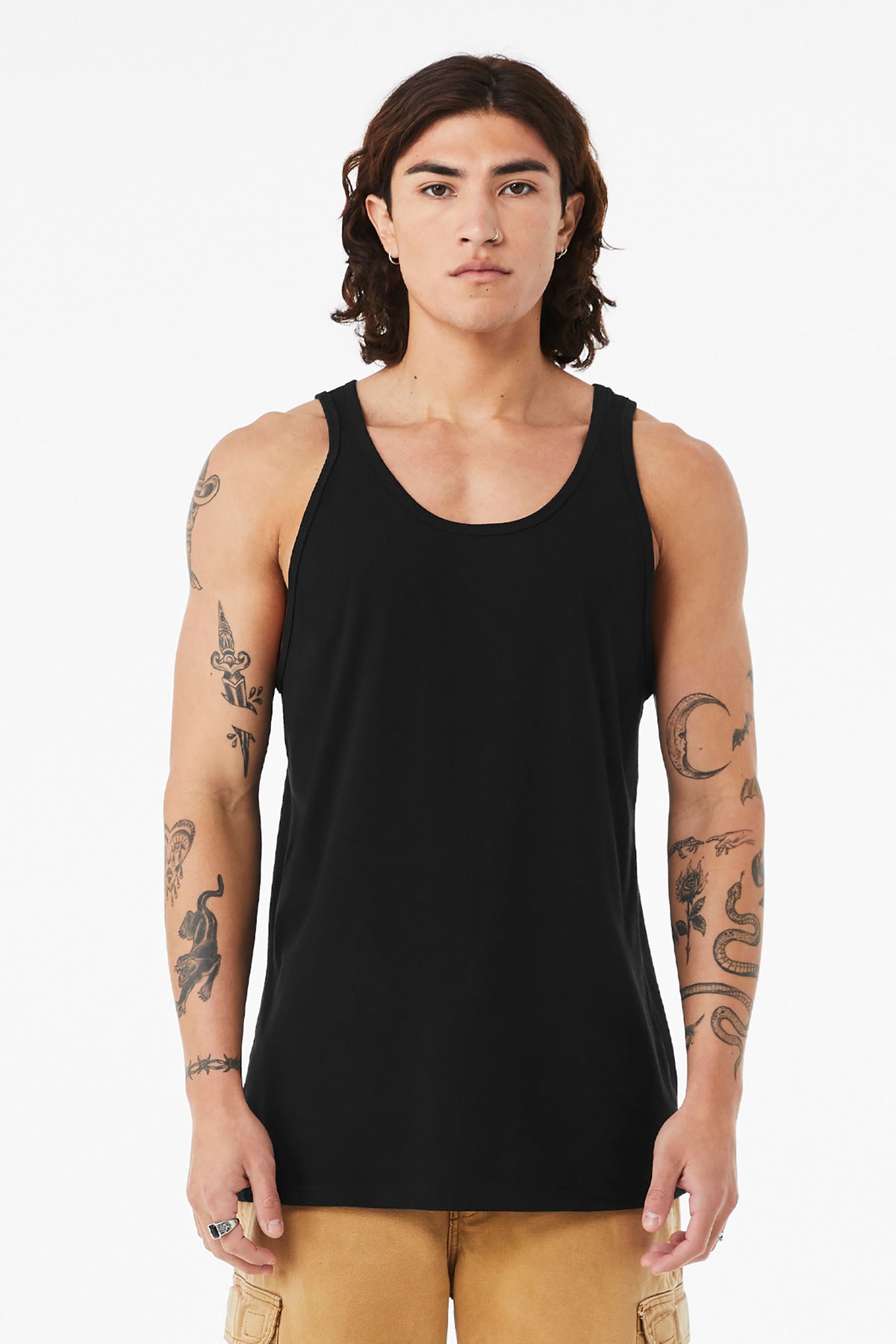 Custom Solid Black Blend Unisex Heather CVC Tank BC3480CVC, personalized by SanCanDo Swag in Argyle, TX