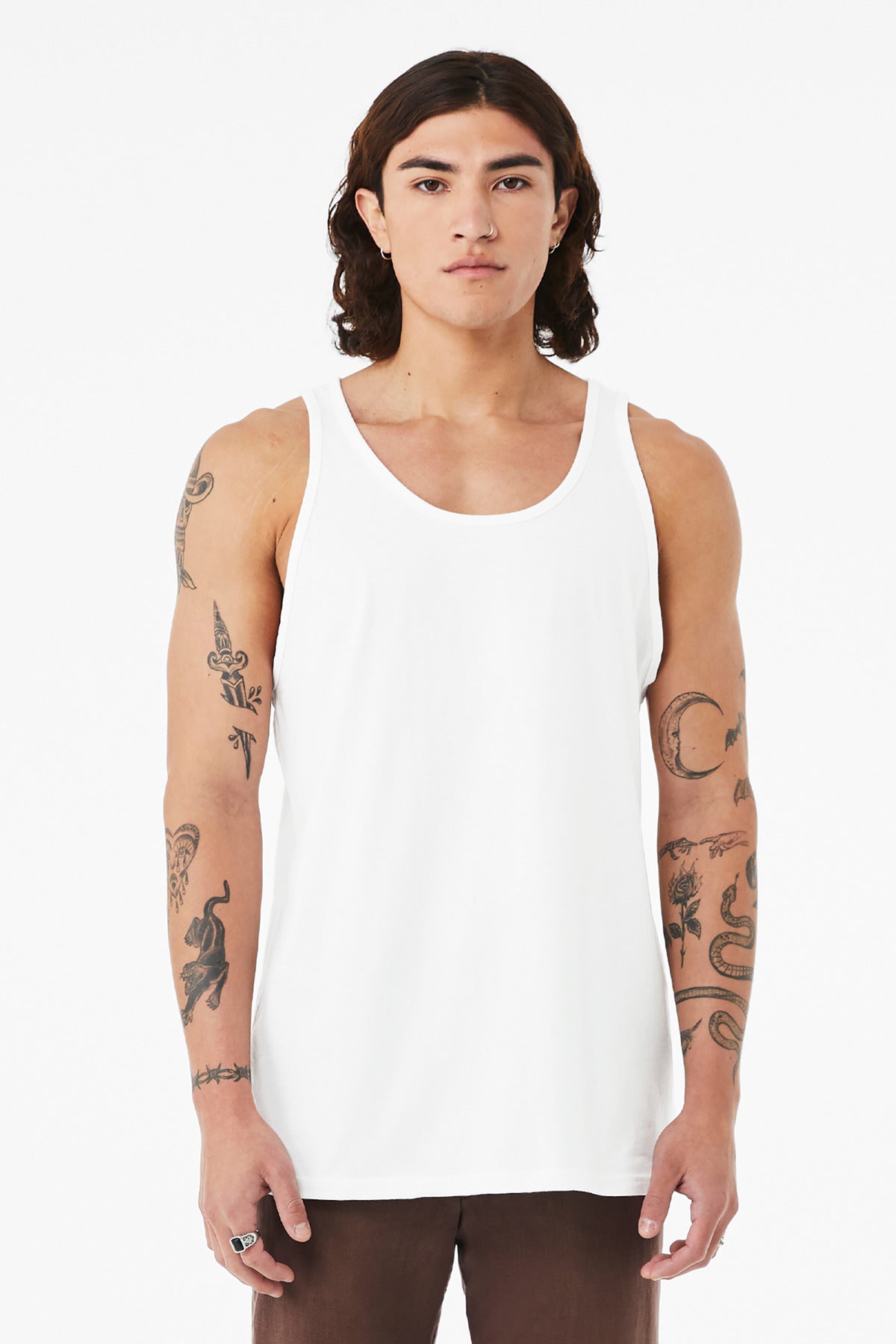 Custom Solid White Blend Unisex Heather CVC Tank BC3480CVC, personalized by SanCanDo Swag in Argyle, TX