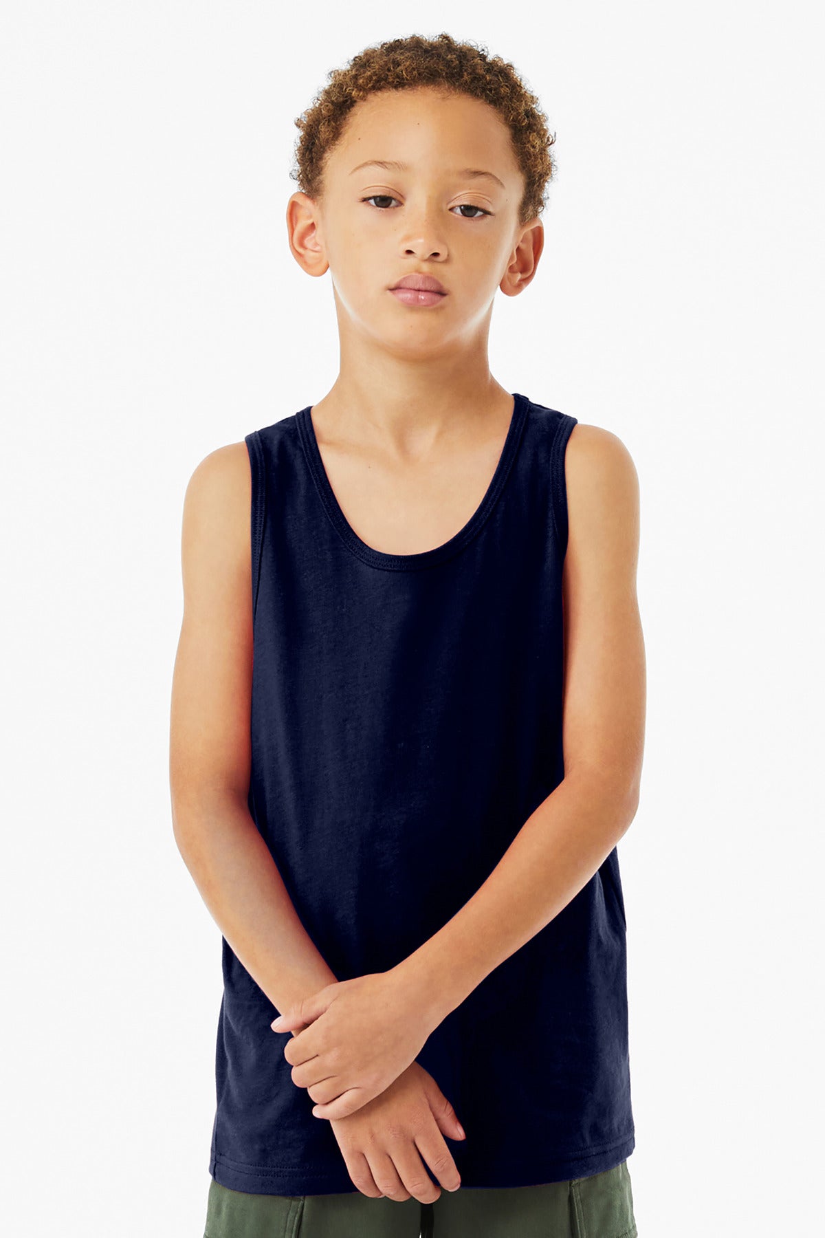 Custom Navy Youth Jersey Tank BC3480Y, personalized by SanCanDo Swag in Argyle, TX