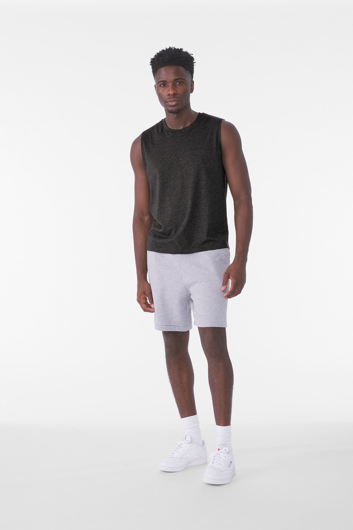 Custom Dark Grey Heather Unisex Jersey Muscle Tank BC3483, personalized by SanCanDo Swag in Argyle, TX