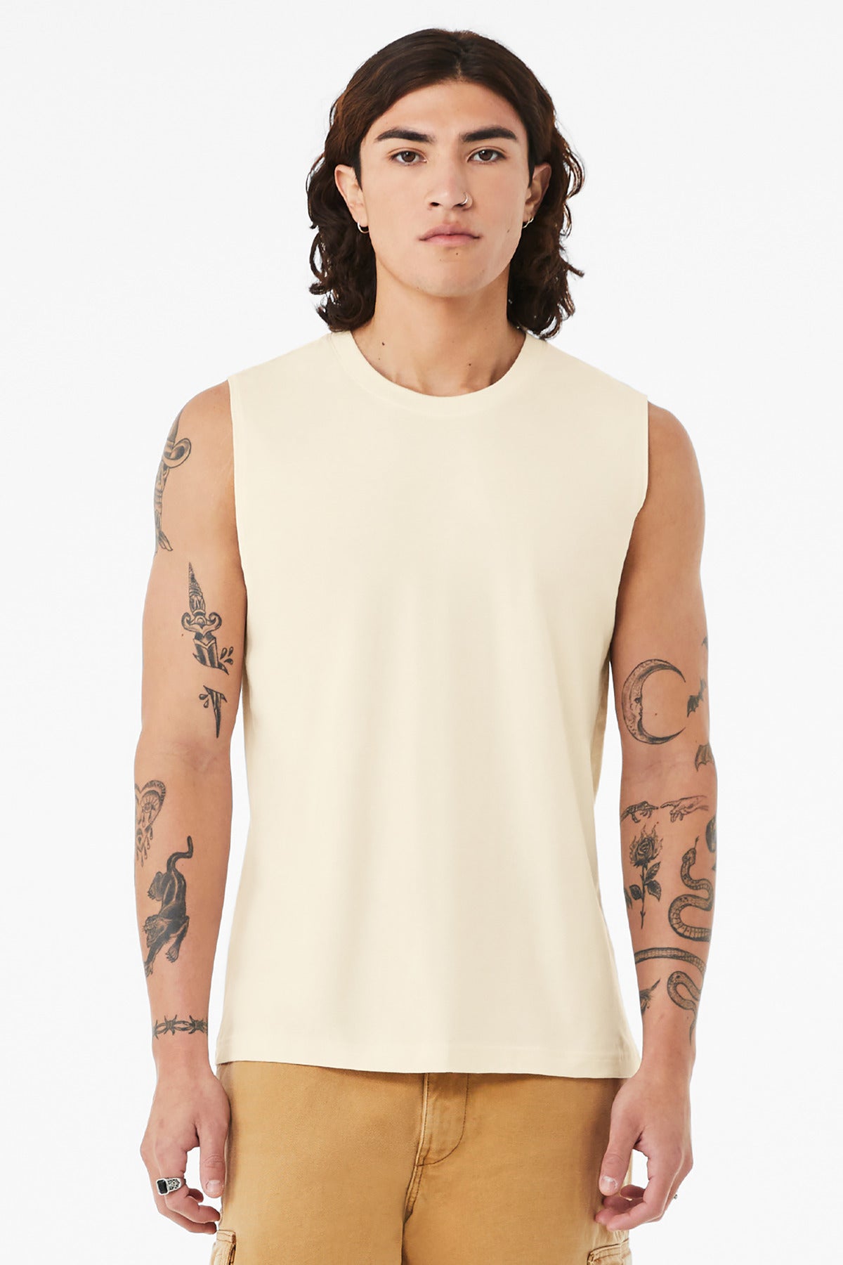 Custom Natural Unisex Jersey Muscle Tank BC3483, personalized by SanCanDo Swag in Argyle, TX