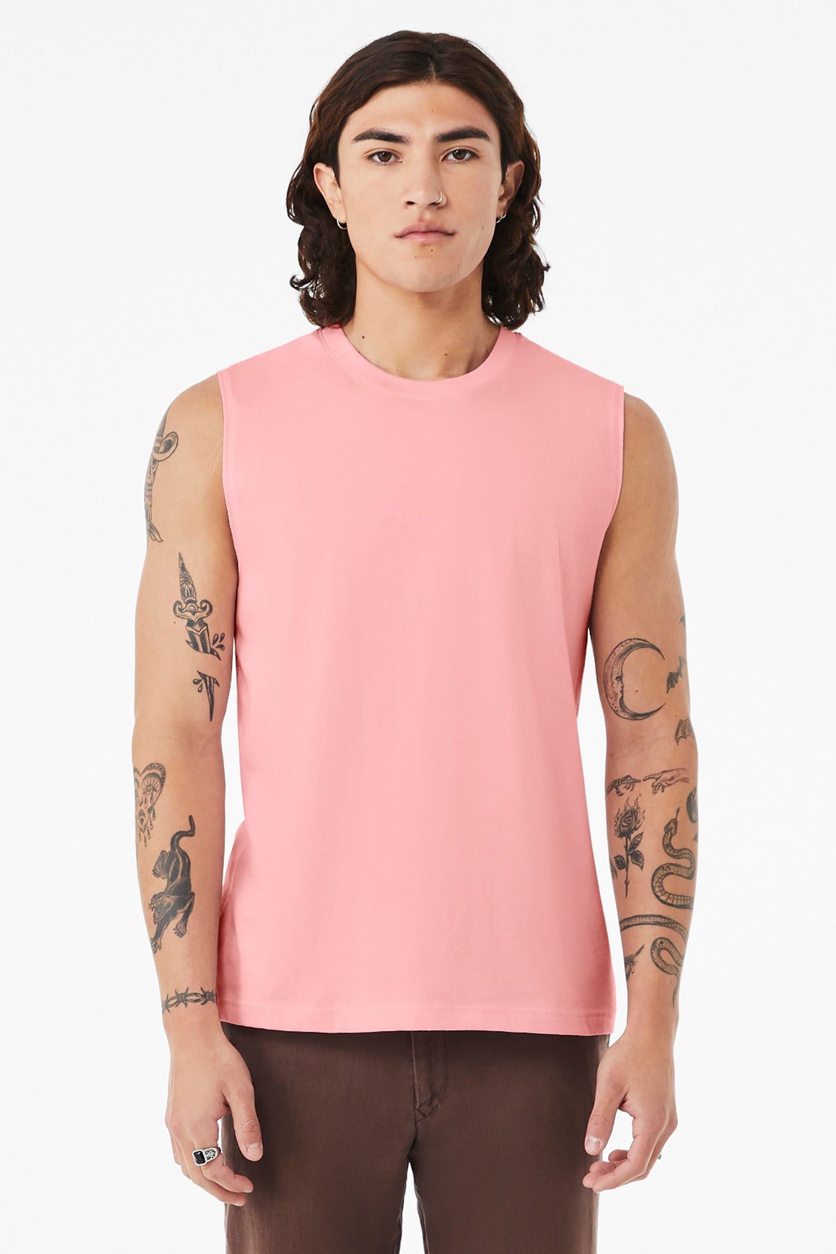 Custom Pink Unisex Jersey Muscle Tank BC3483, personalized by SanCanDo Swag in Argyle, TX