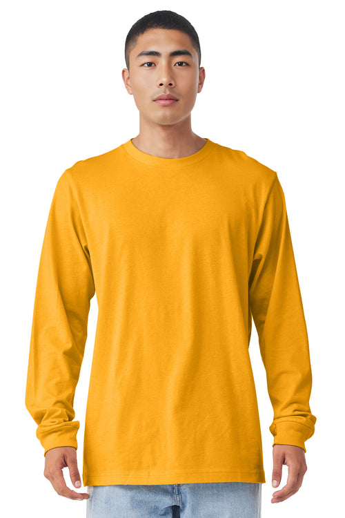 Custom Gold Unisex Jersey Long Sleeve Tee BC3501, personalized by SanCanDo Swag in Argyle, TX