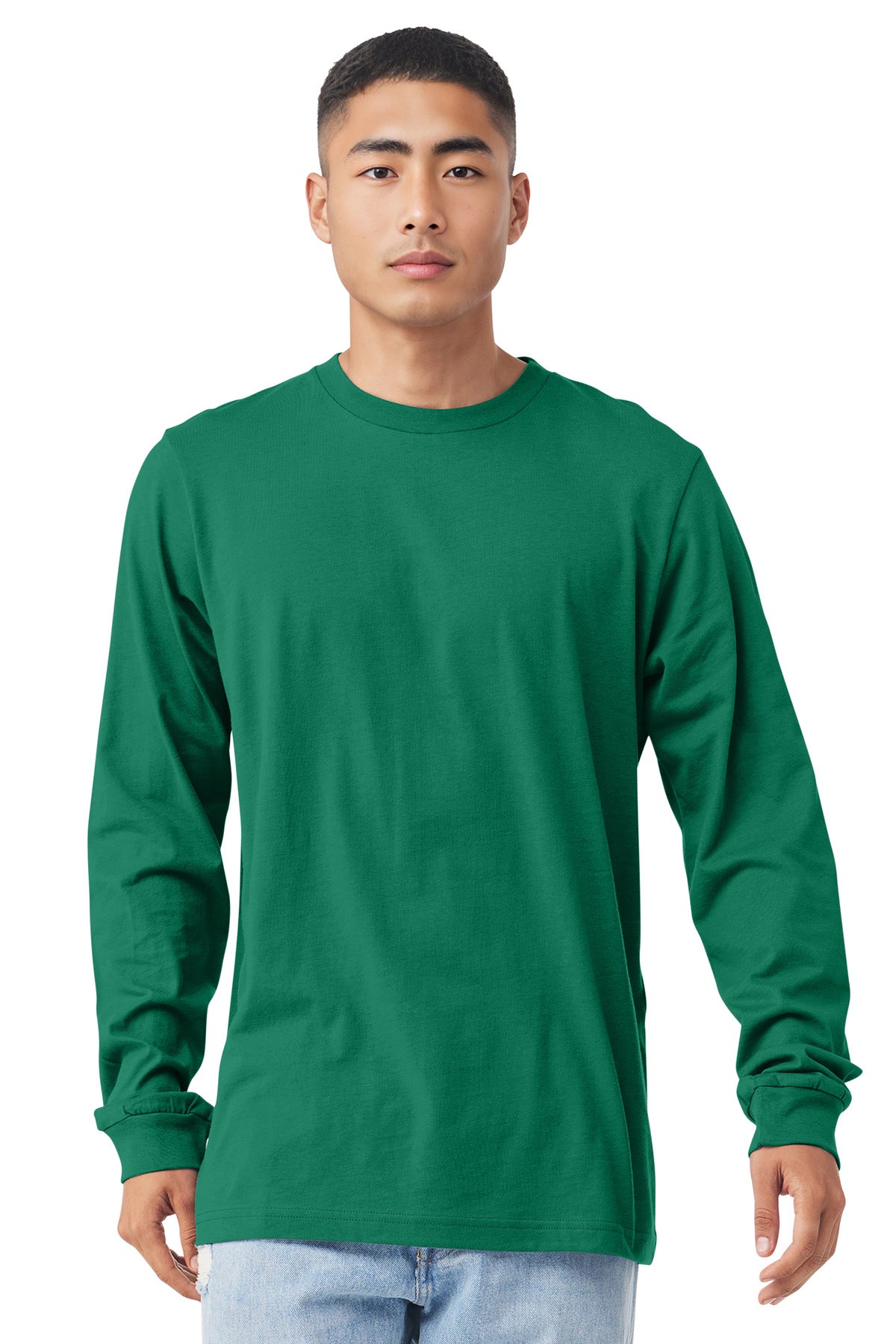 Custom Kelly Unisex Jersey Long Sleeve Tee BC3501, personalized by SanCanDo Swag in Argyle, TX