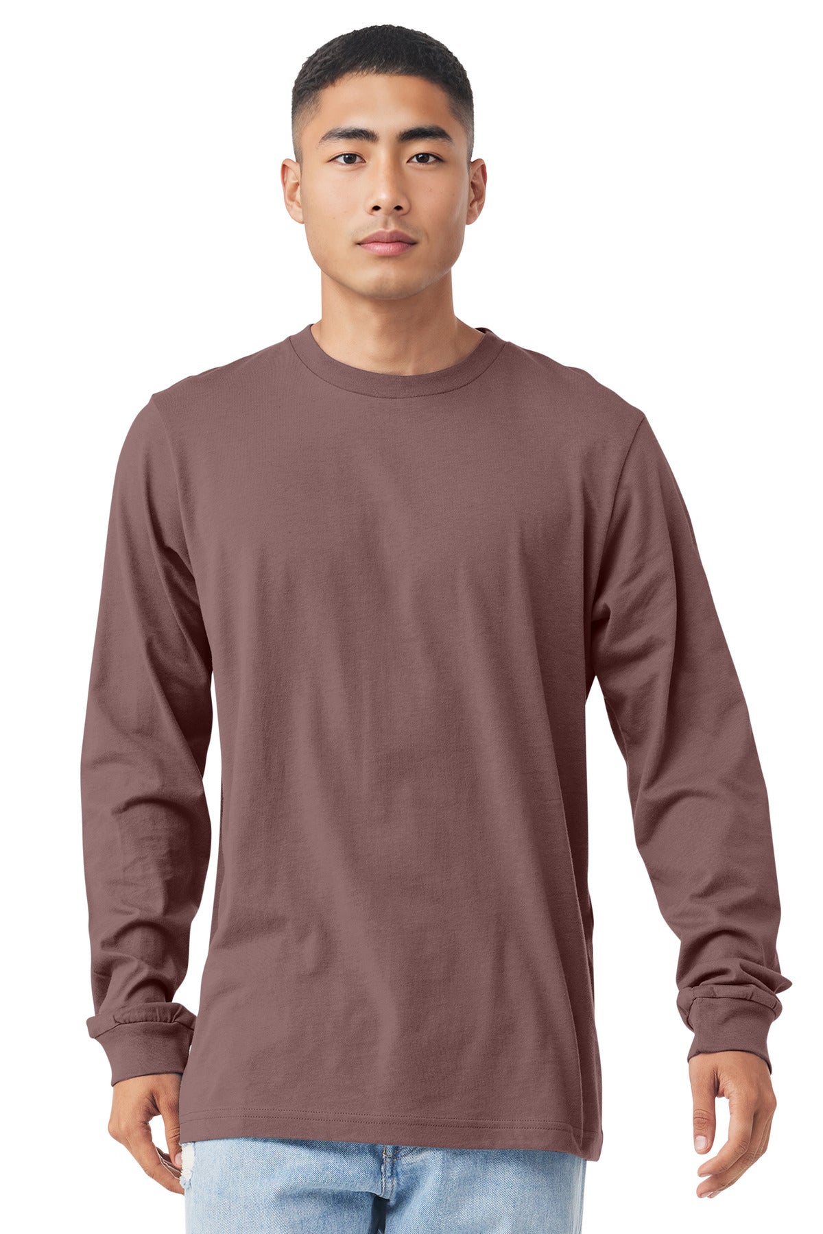 Custom Mauve Unisex Jersey Long Sleeve Tee BC3501, personalized by SanCanDo Swag in Argyle, TX