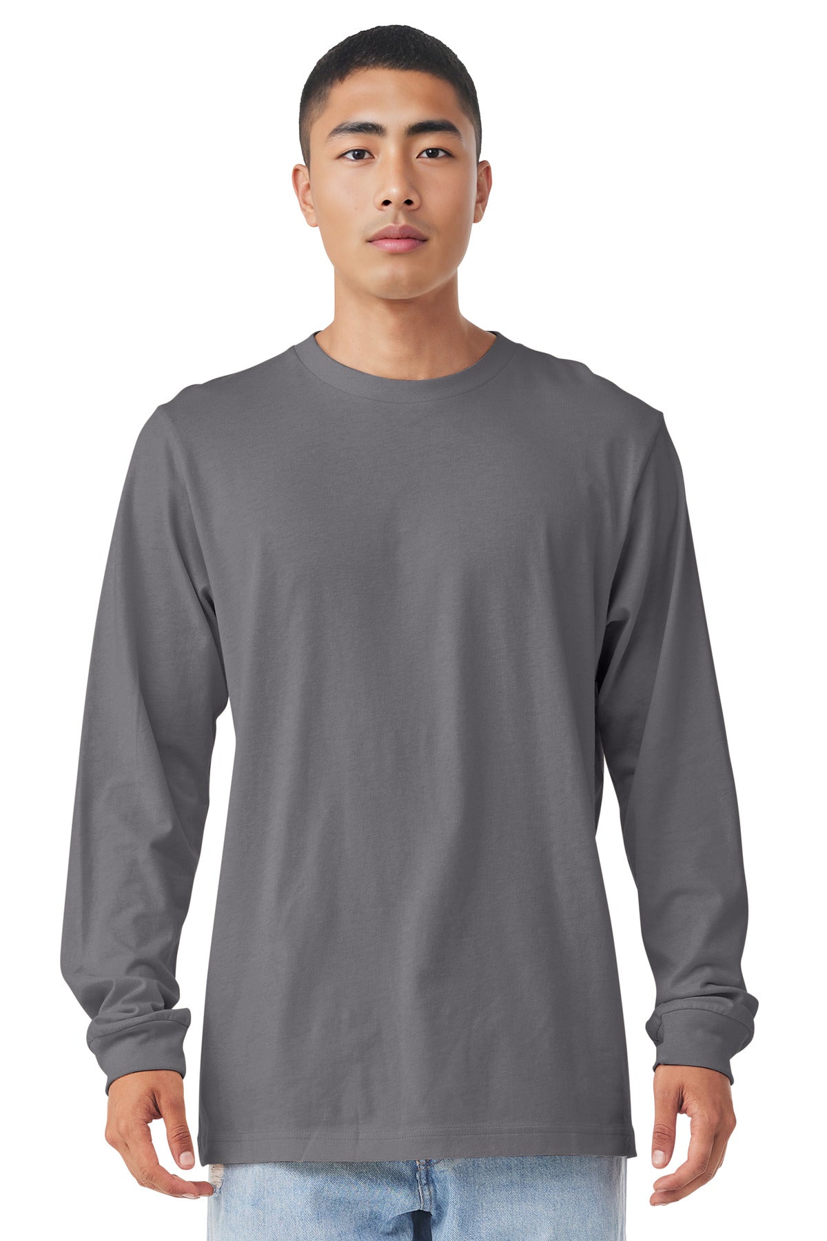 Custom Storm Unisex Jersey Long Sleeve Tee BC3501, personalized by SanCanDo Swag in Argyle, TX