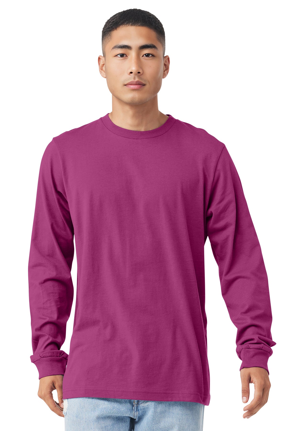 Custom Berry Unisex Jersey Long Sleeve Tee BC3501, personalized by SanCanDo Swag in Argyle, TX