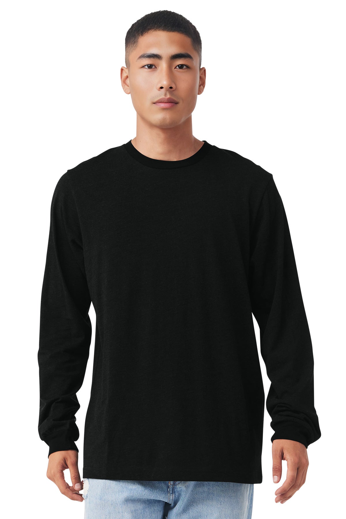 Custom Black Unisex Jersey Long Sleeve Tee BC3501, personalized by SanCanDo Swag in Argyle, TX