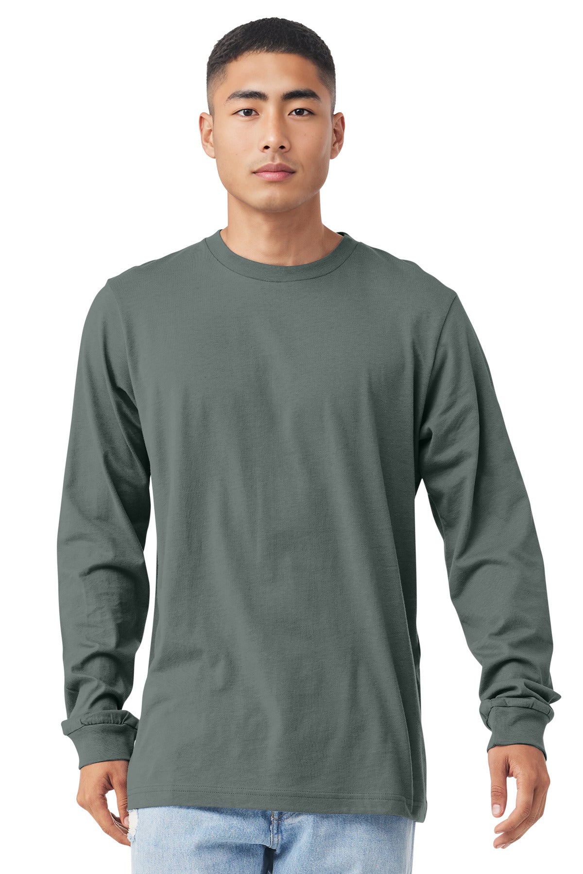 Custom Blue Storm Unisex Jersey Long Sleeve Tee BC3501, personalized by SanCanDo Swag in Argyle, TX