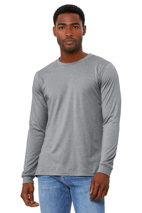 Custom Athletic Heather Unisex Heather CVC Long Sleeve Tee BC3501CVC, personalized by SanCanDo Swag in Argyle, TX