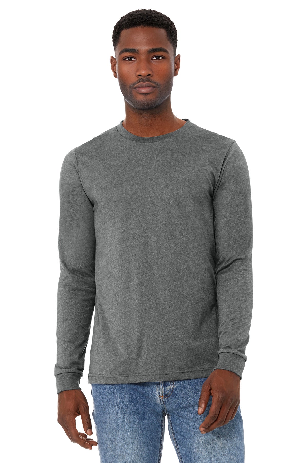 Custom Deep Heather Unisex Heather CVC Long Sleeve Tee BC3501CVC, personalized by SanCanDo Swag in Argyle, TX