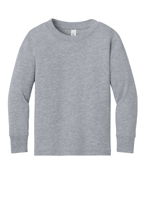 Custom Athletic Heather Toddler Jersey Long Sleeve Tee BC3501T, personalized by SanCanDo Swag in Argyle, TX