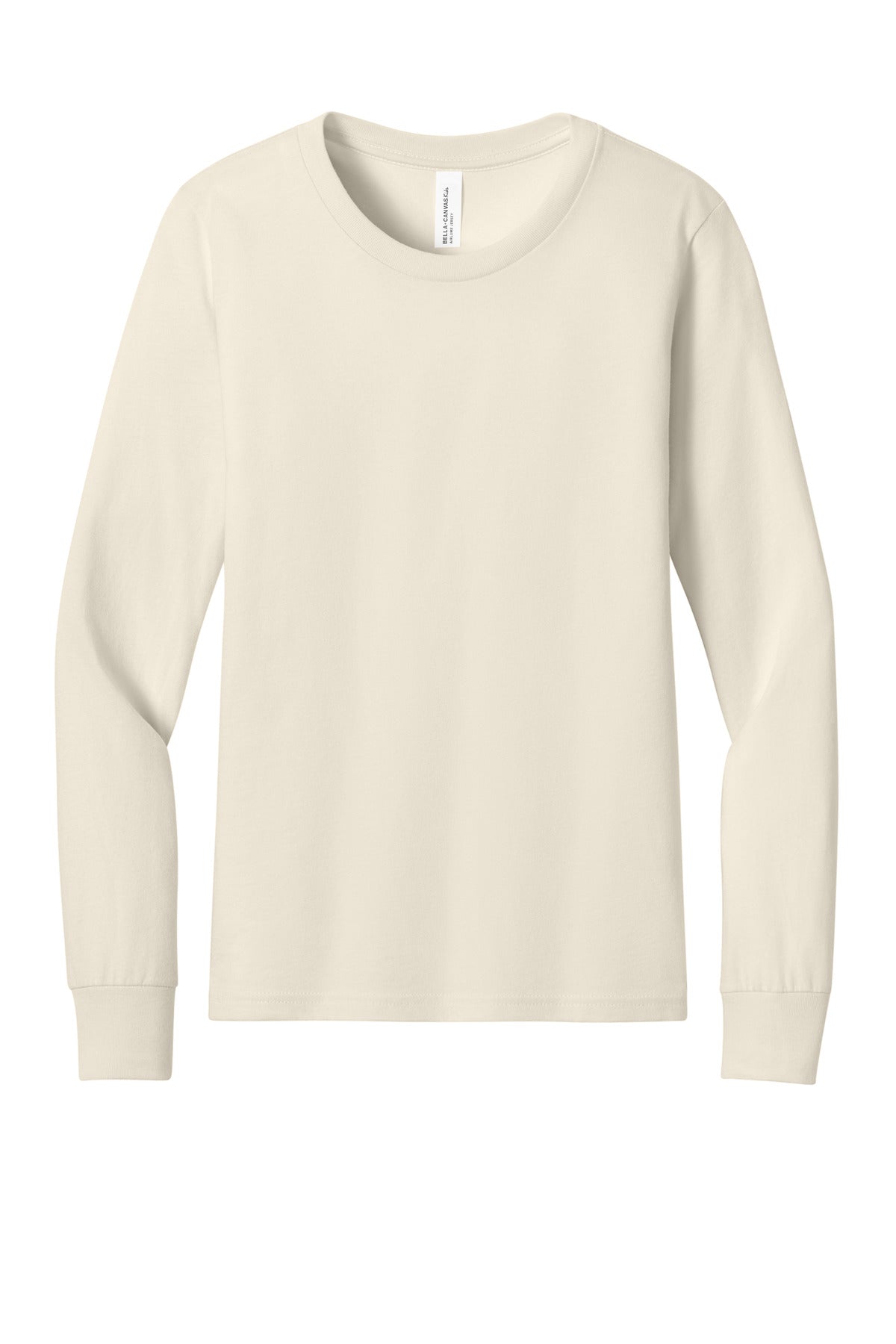 Custom Natural Youth Jersey Long Sleeve Tee BC3501Y, personalized by SanCanDo Swag in Argyle, TX