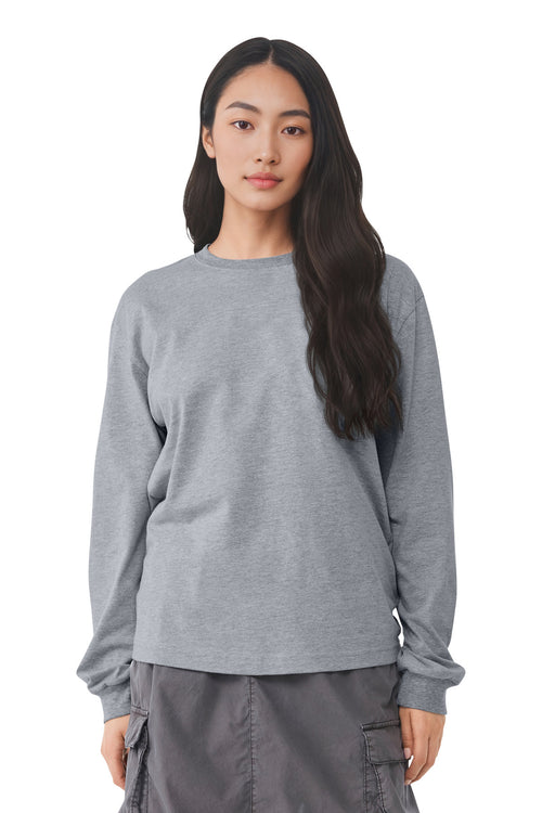 Custom Athletic Heather 6-Ounce Heavyweight Long Sleeve Tee BC3511, personalized by SanCanDo Swag in Argyle, TX