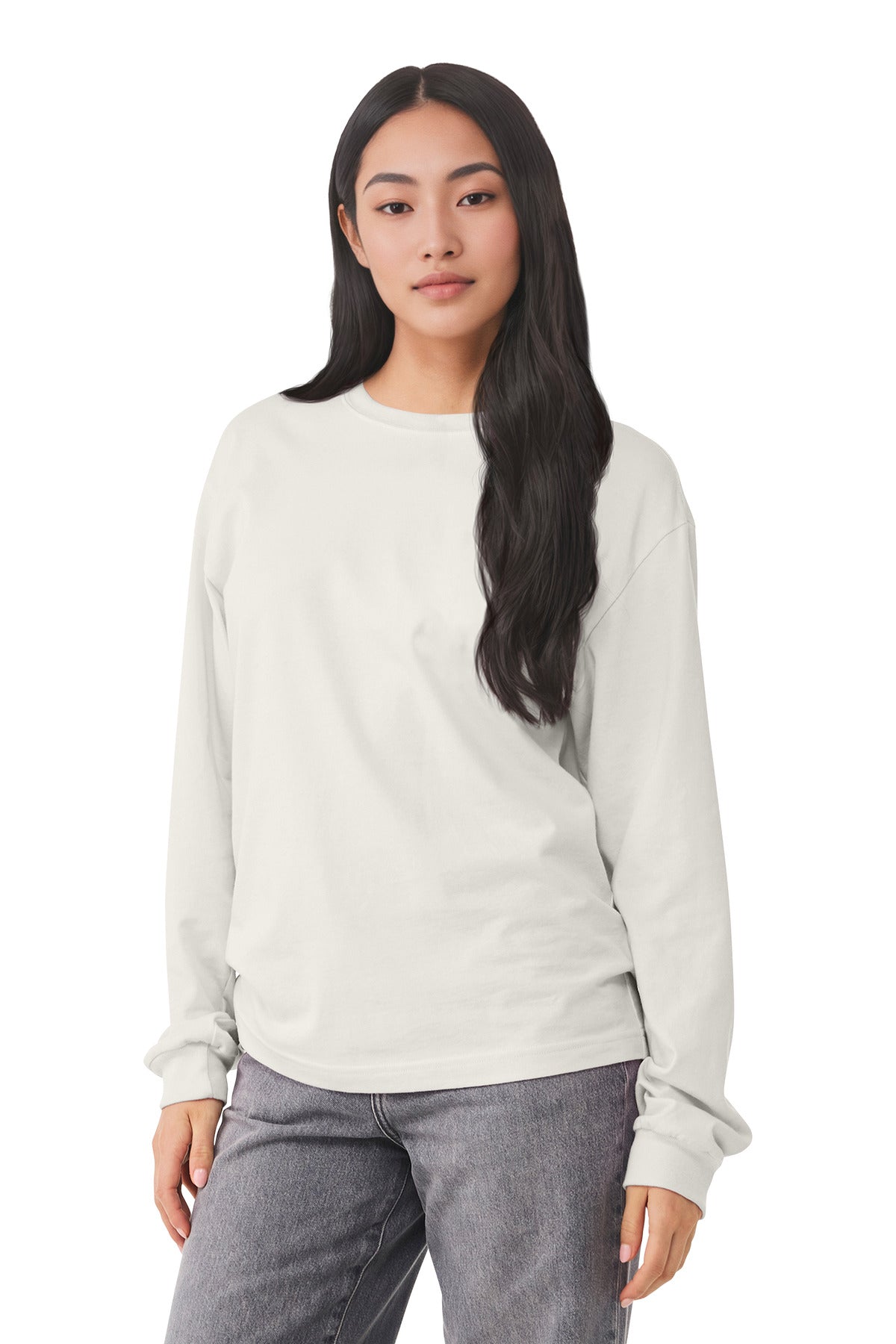 Custom Vintage White 6-Ounce Heavyweight Long Sleeve Tee BC3511, personalized by SanCanDo Swag in Argyle, TX