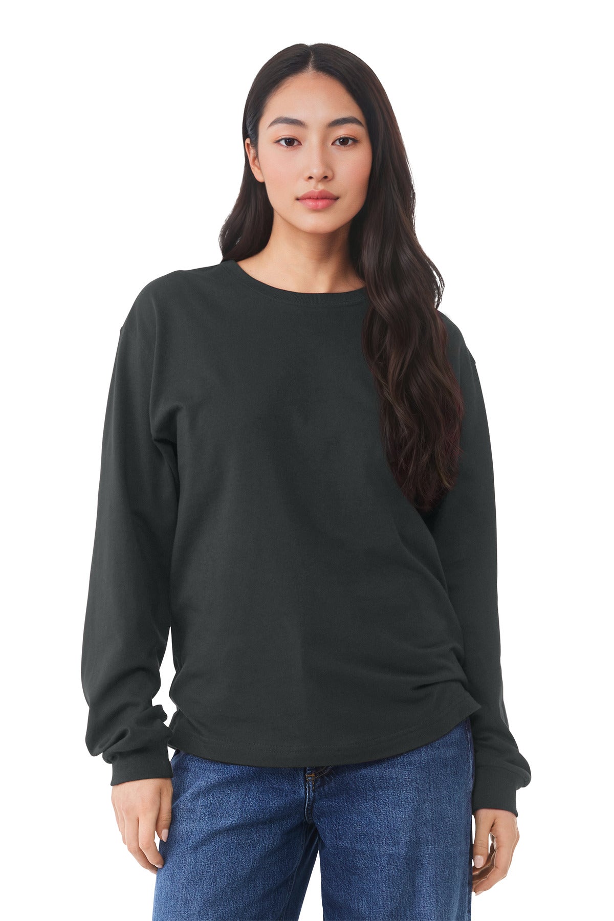 Custom Dark Grey 6-Ounce Heavyweight Long Sleeve Tee BC3511, personalized by SanCanDo Swag in Argyle, TX