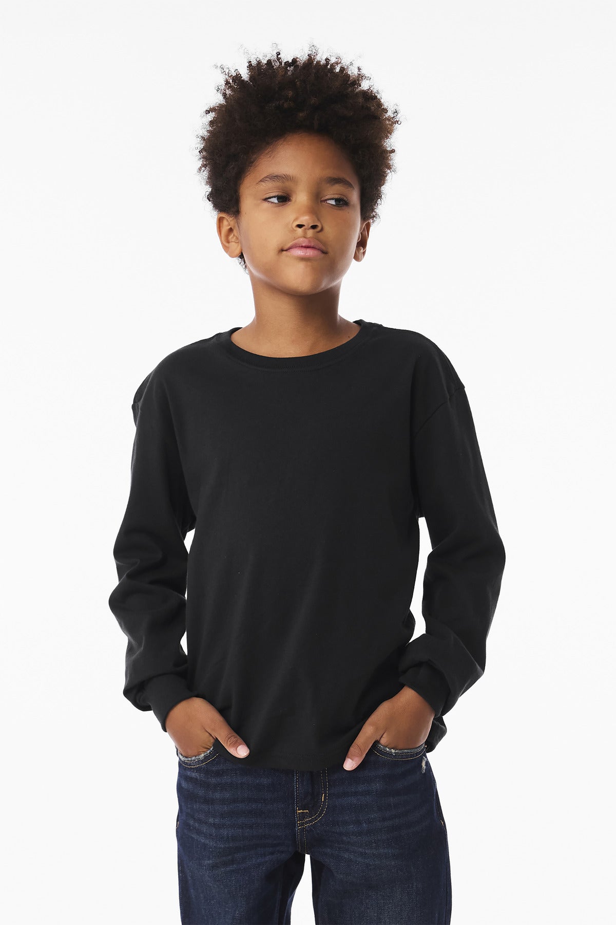 Custom Vintage Black 6-Ounce Heavyweight Long Sleeve Tee BC3511Y, personalized by SanCanDo Swag in Argyle, TX