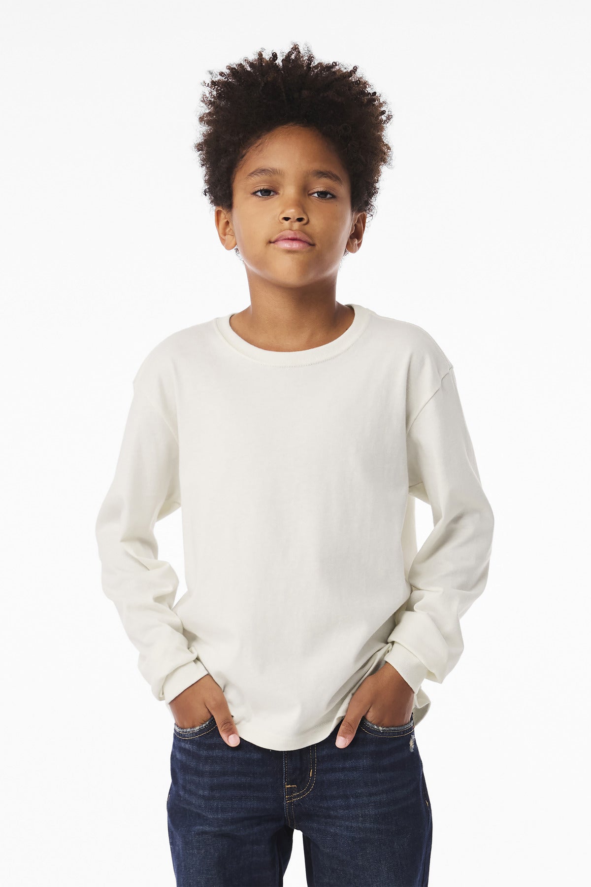 Custom Vintage White 6-Ounce Heavyweight Long Sleeve Tee BC3511Y, personalized by SanCanDo Swag in Argyle, TX