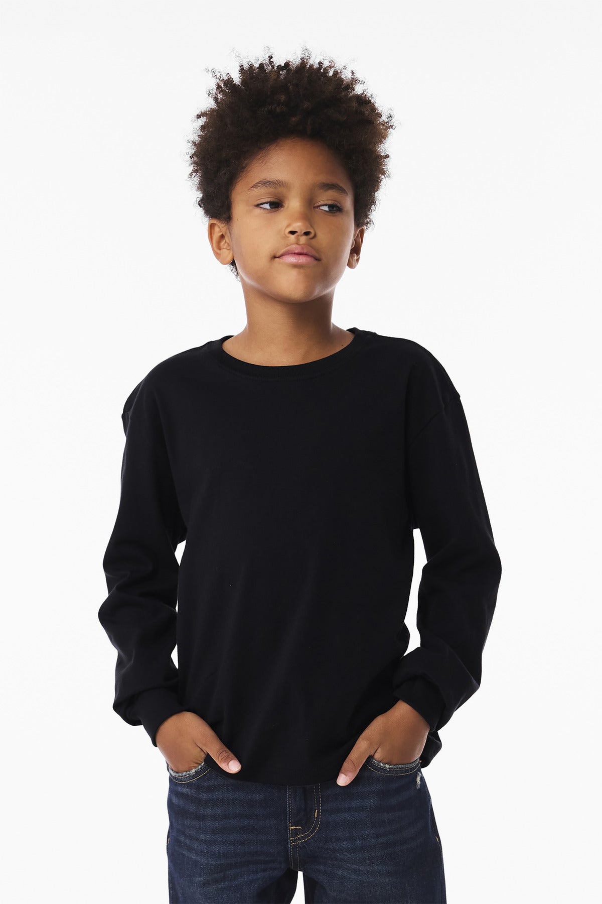 Custom Black 6-Ounce Heavyweight Long Sleeve Tee BC3511Y, personalized by SanCanDo Swag in Argyle, TX