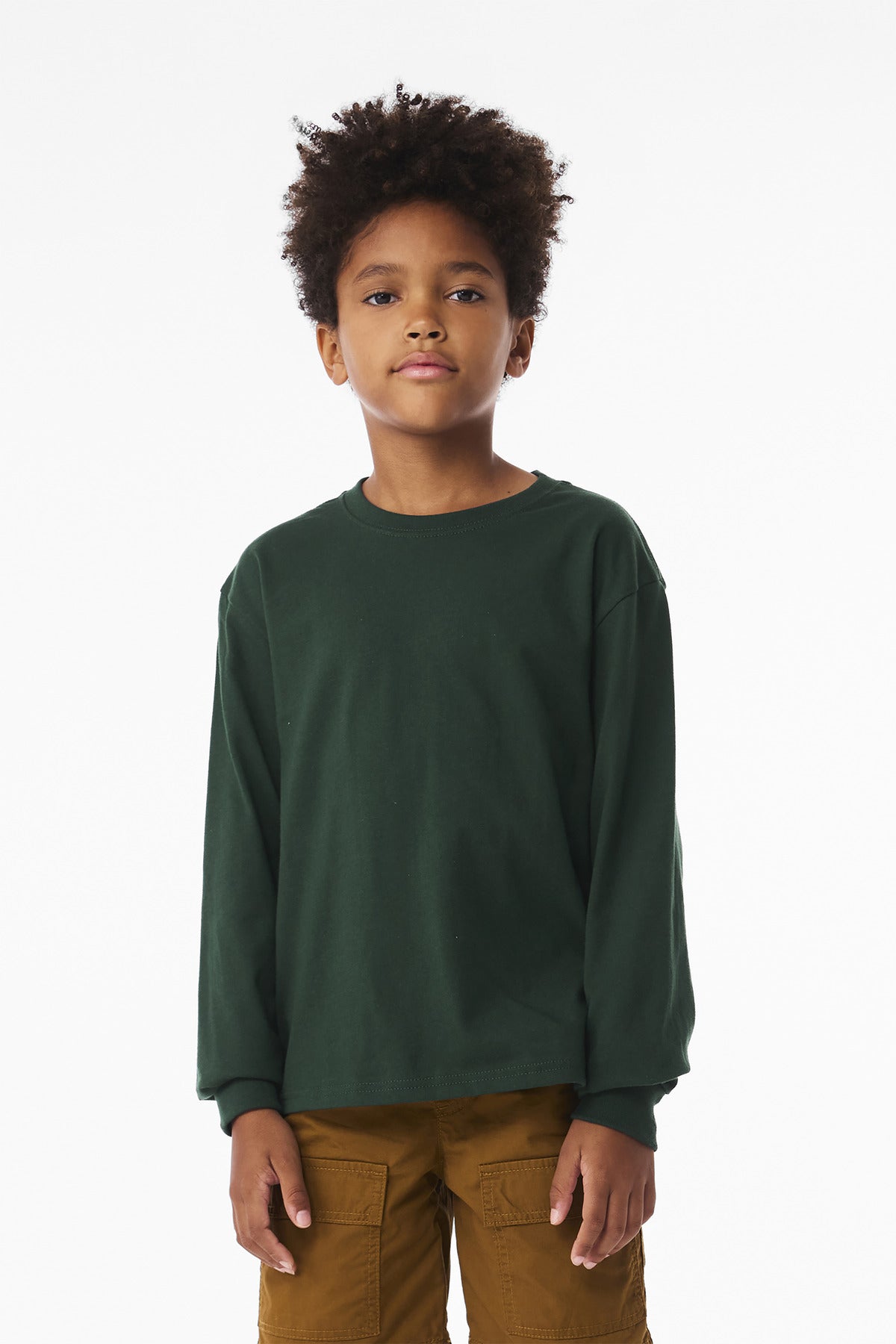 Custom Forest 6-Ounce Heavyweight Long Sleeve Tee BC3511Y, personalized by SanCanDo Swag in Argyle, TX