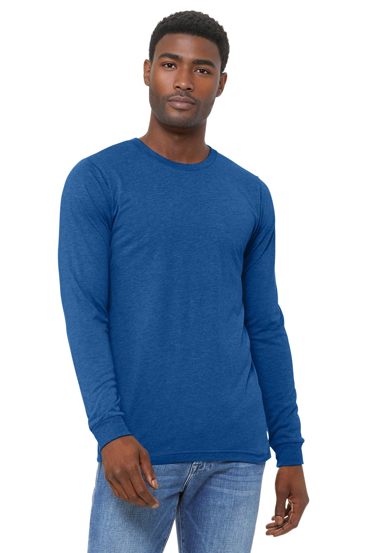 Custom True Royal Triblend Unisex Triblend Long Sleeve Tee BC3513, personalized by SanCanDo Swag in Argyle, TX