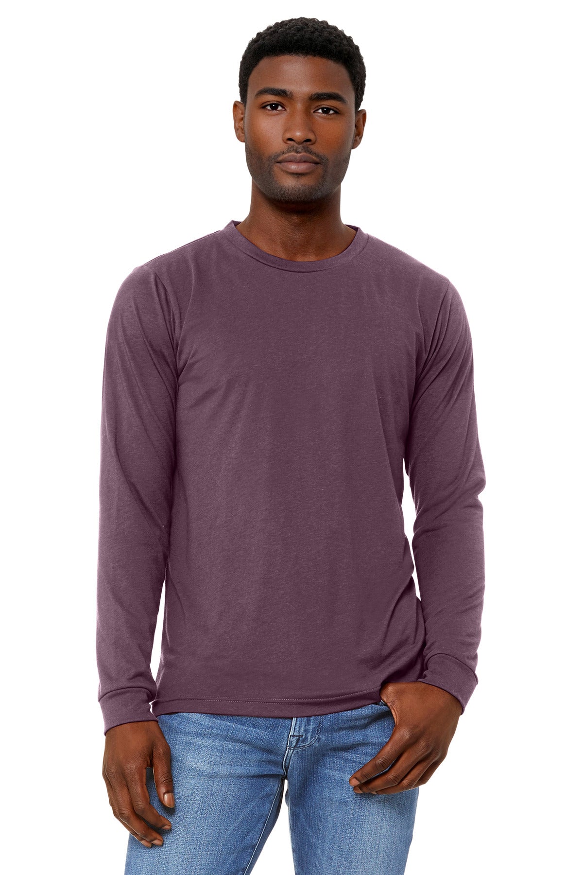 Custom Maroon Triblend Unisex Triblend Long Sleeve Tee BC3513, personalized by SanCanDo Swag in Argyle, TX