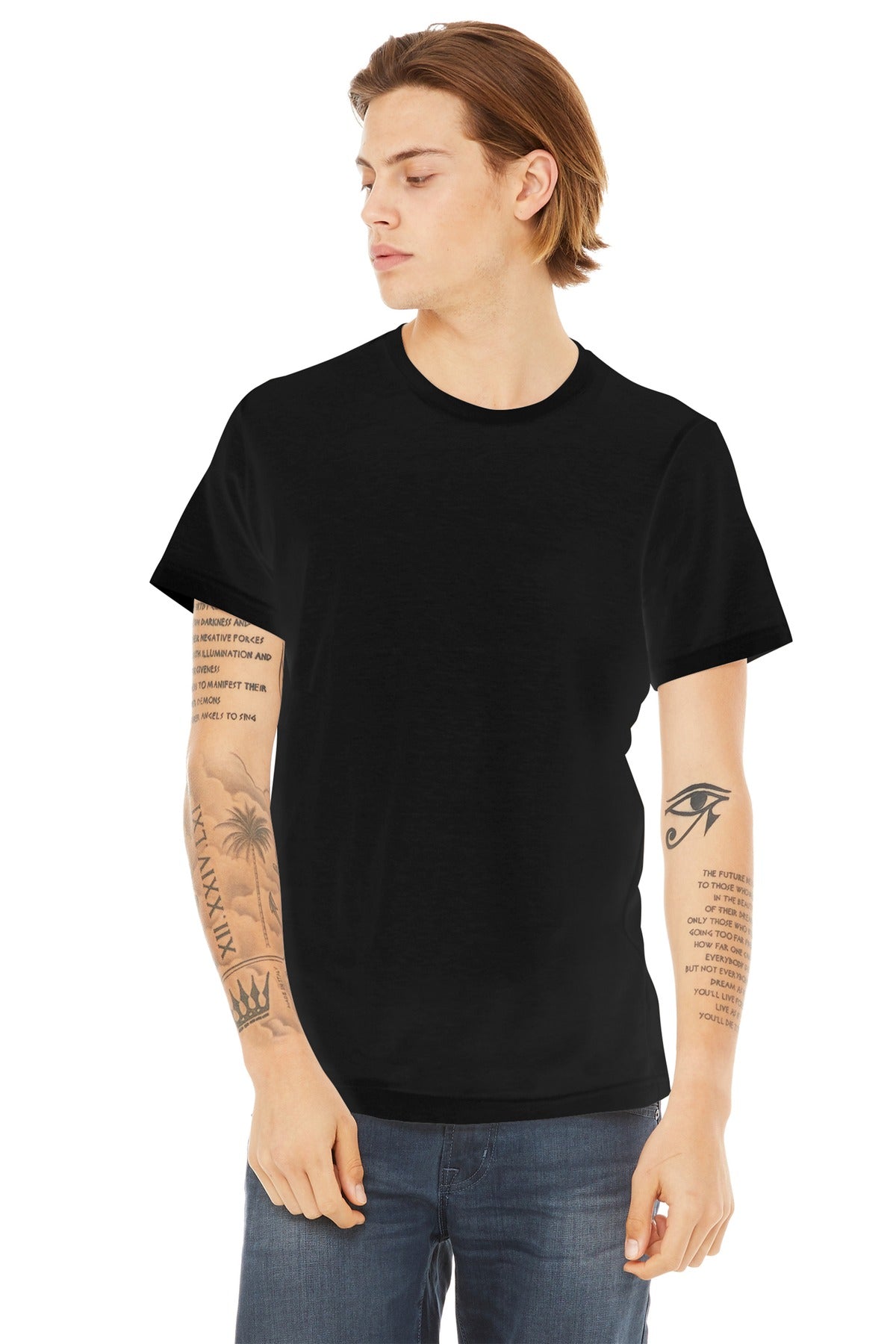 Custom Black Unisex Poly-Cotton Tee BC3650, personalized by SanCanDo Swag in Argyle, TX