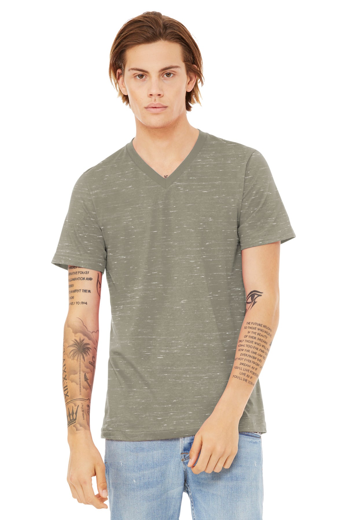Custom Stone Marble Unisex Textured Jersey V-Neck Tee BC3655, personalized by SanCanDo Swag in Argyle, TX