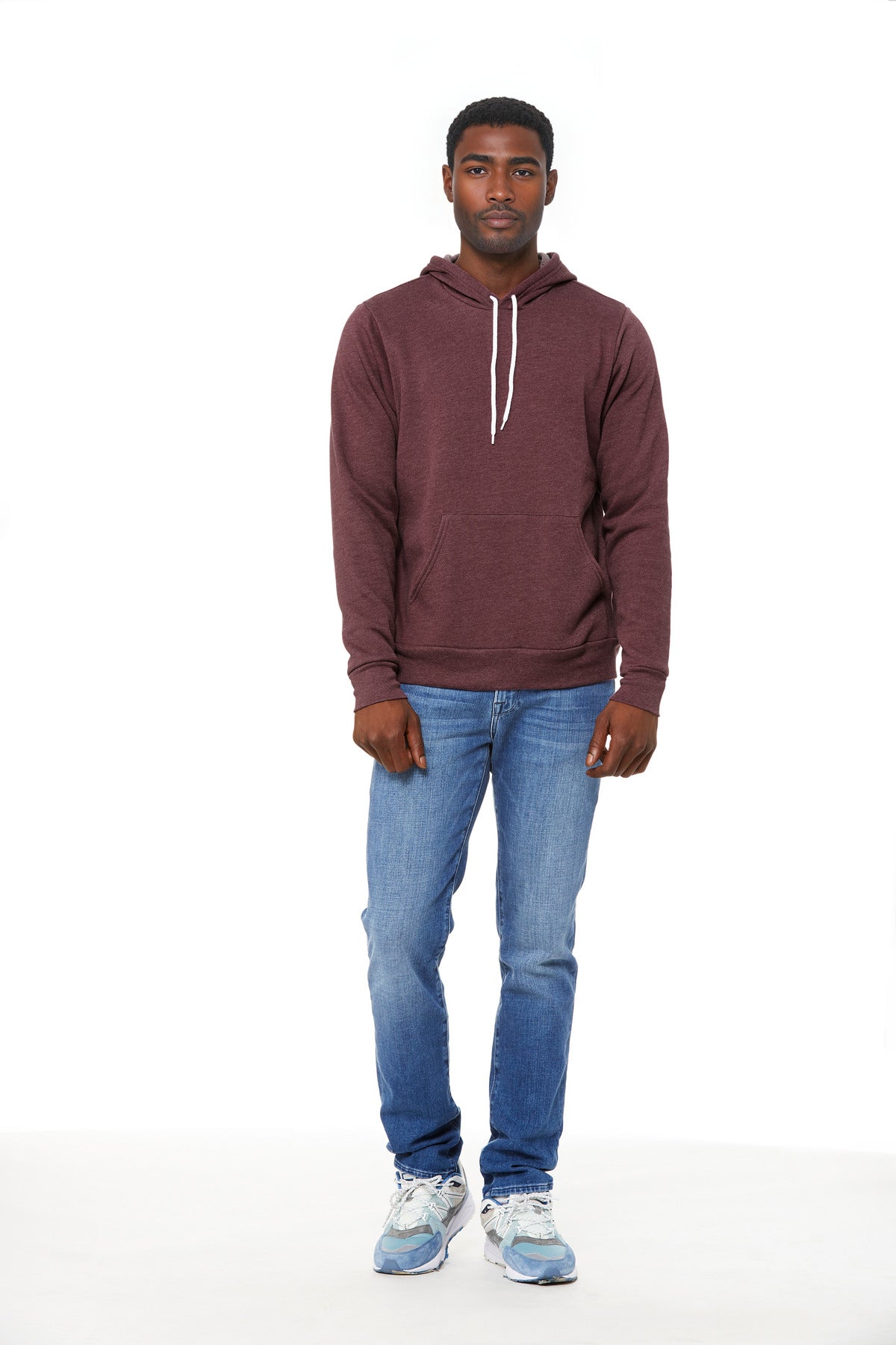 Custom Heather Maroon Unisex Sponge Fleece Pullover Hoodie BC3719, personalized by SanCanDo Swag in Argyle, TX
