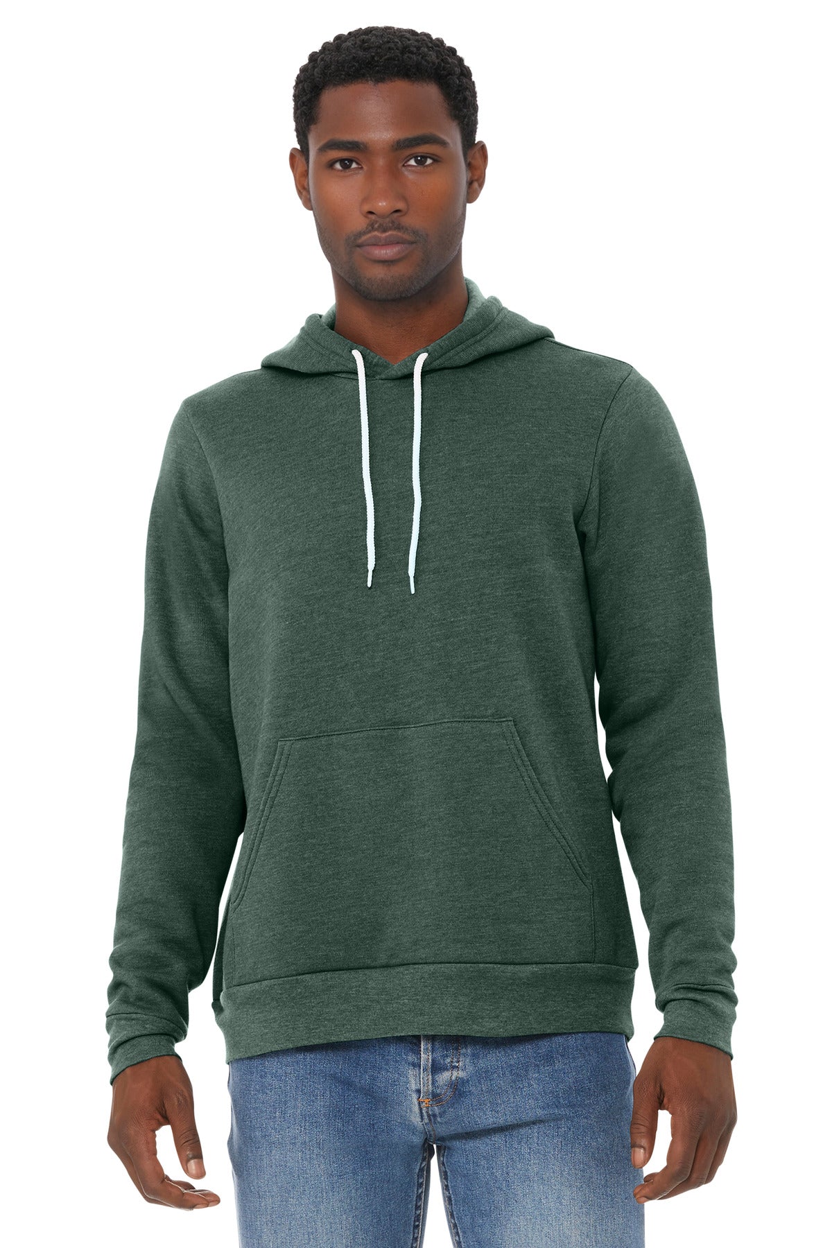 Custom Heather Forest Unisex Sponge Fleece Pullover Hoodie BC3719, personalized by SanCanDo Swag in Argyle, TX