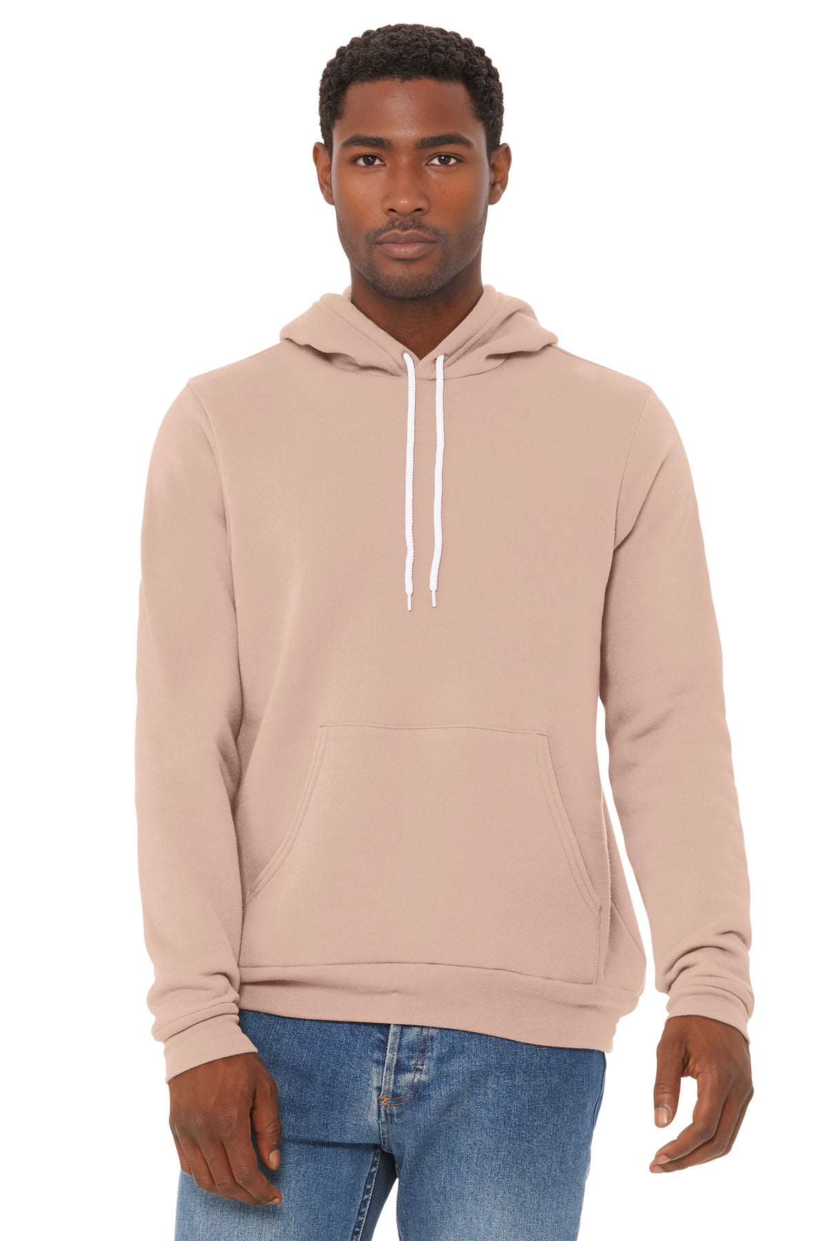Custom Peach Unisex Sponge Fleece Pullover Hoodie BC3719, personalized by SanCanDo Swag in Argyle, TX
