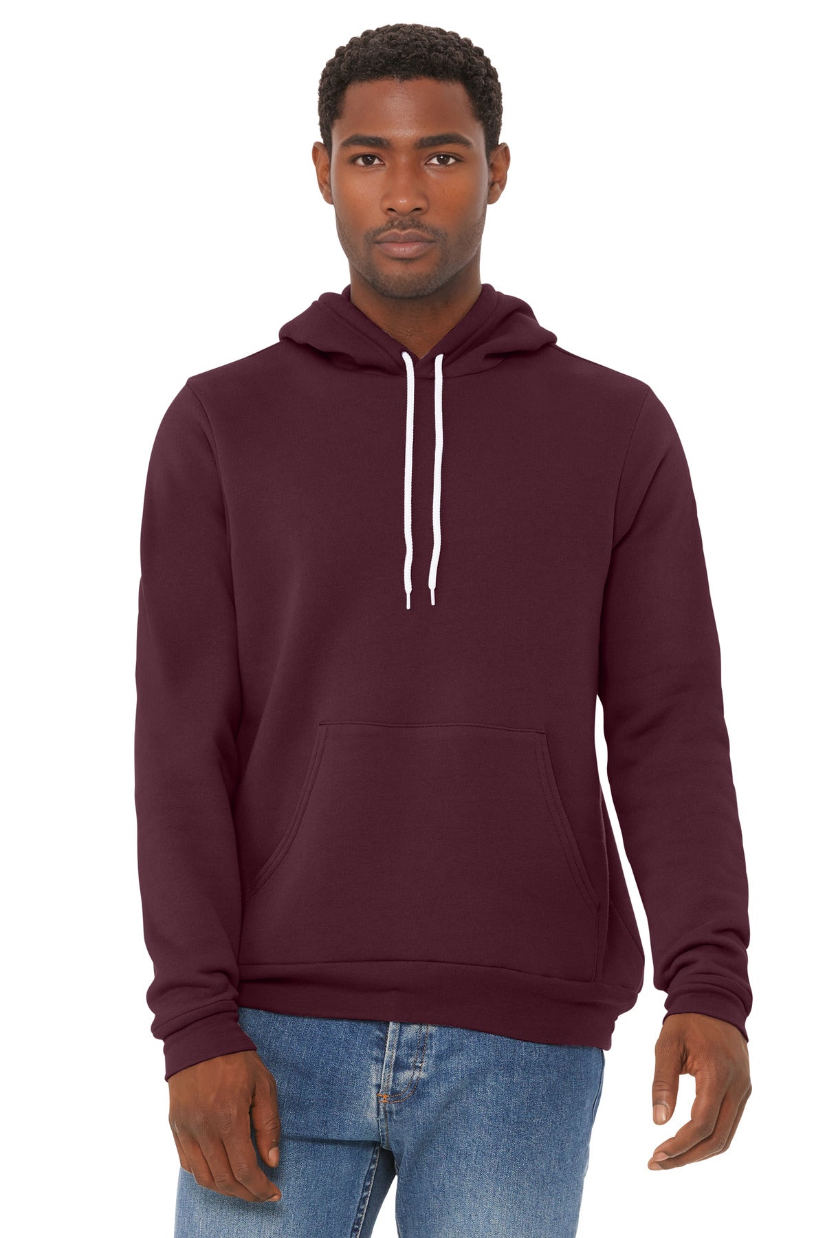 Custom Maroon Unisex Sponge Fleece Pullover Hoodie BC3719, personalized by SanCanDo Swag in Argyle, TX