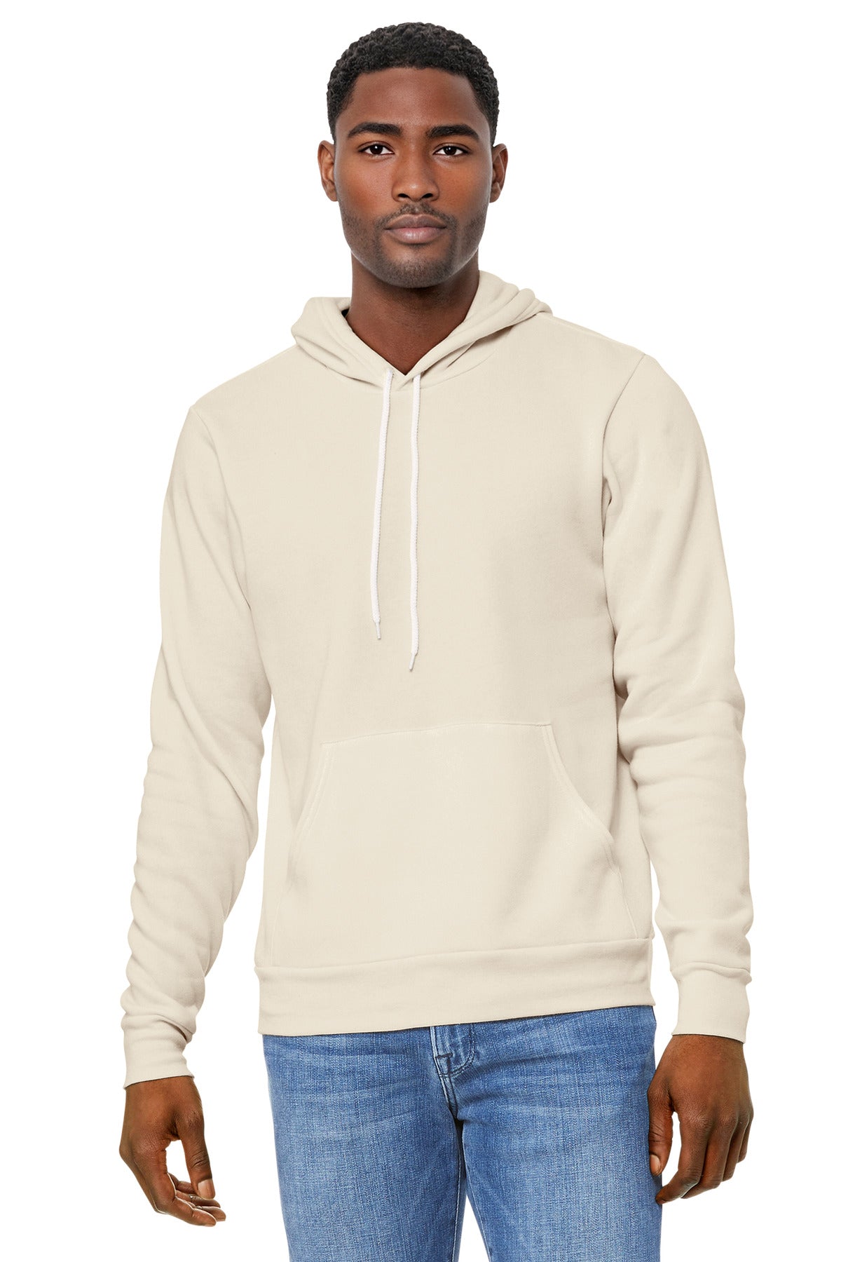 Custom Natural Unisex Sponge Fleece Pullover Hoodie BC3719, personalized by SanCanDo Swag in Argyle, TX