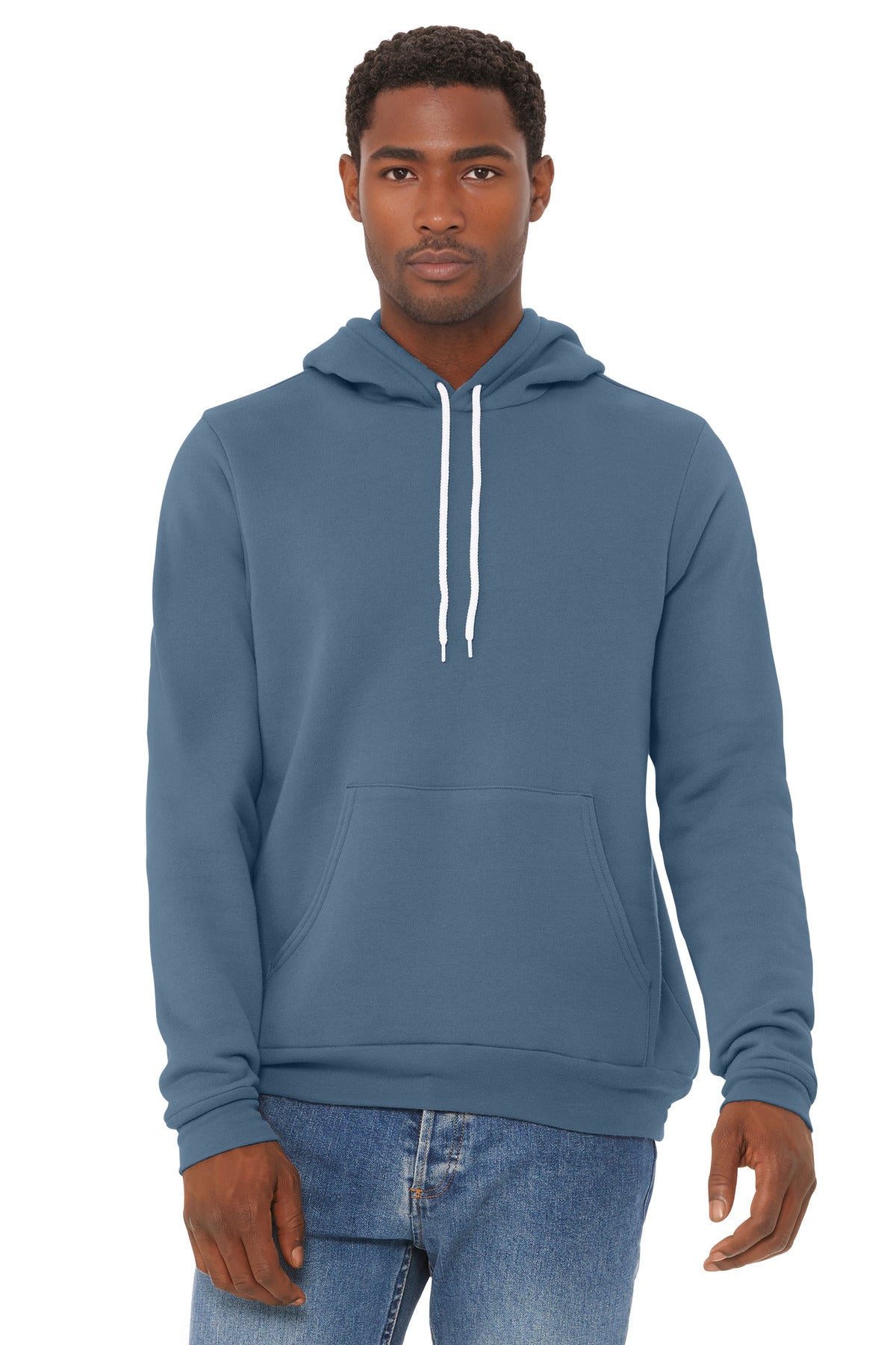 Custom Steel Blue Unisex Sponge Fleece Pullover Hoodie BC3719, personalized by SanCanDo Swag in Argyle, TX