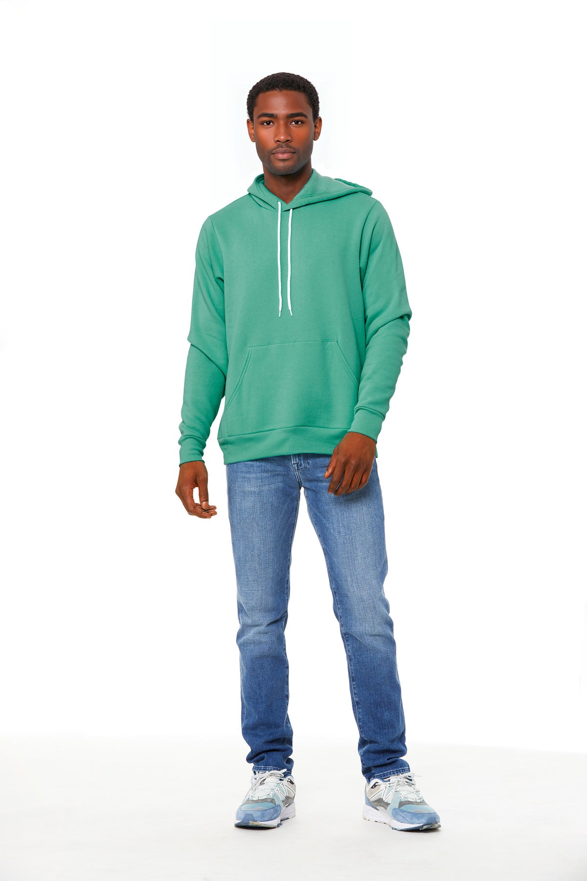 Custom Teal Unisex Sponge Fleece Pullover Hoodie BC3719, personalized by SanCanDo Swag in Argyle, TX