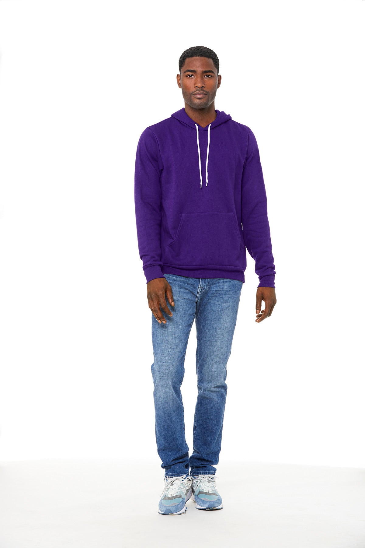 Custom Team Purple Unisex Sponge Fleece Pullover Hoodie BC3719, personalized by SanCanDo Swag in Argyle, TX
