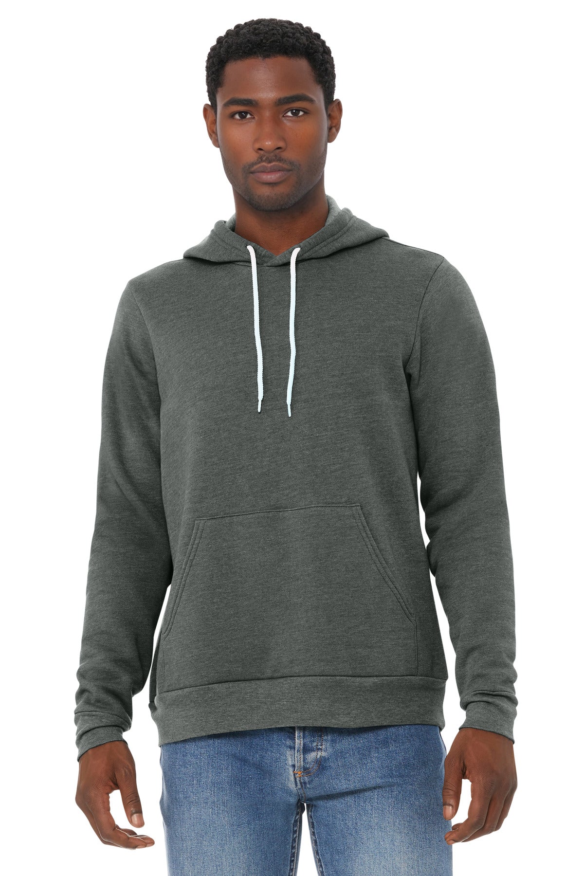 Custom Deep Heather Unisex Sponge Fleece Pullover Hoodie BC3719, personalized by SanCanDo Swag in Argyle, TX
