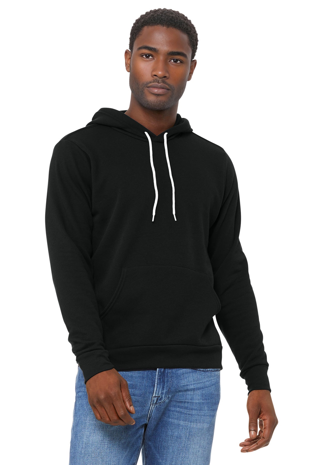 Custom Black Unisex Sponge Fleece Pullover Hoodie BC3719, personalized by SanCanDo Swag in Argyle, TX