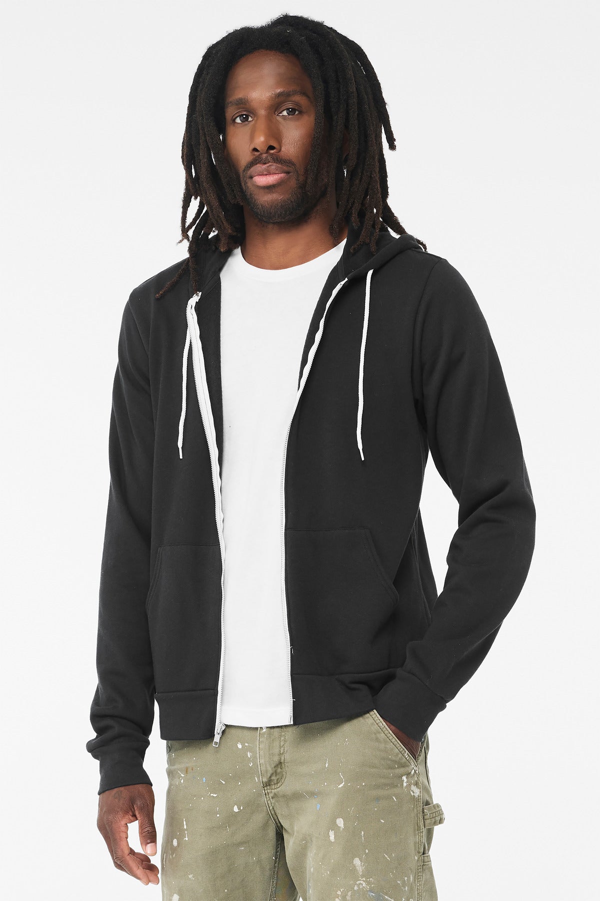 Custom Vintage Black Unisex Sponge Fleece Full-Zip Hoodie BC3739, personalized by SanCanDo Swag in Argyle, TX