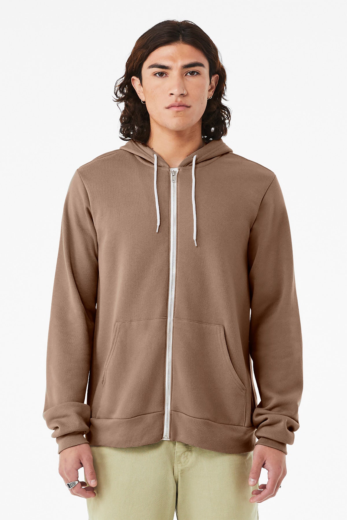 Custom Vintage Brown Unisex Sponge Fleece Full-Zip Hoodie BC3739, personalized by SanCanDo Swag in Argyle, TX