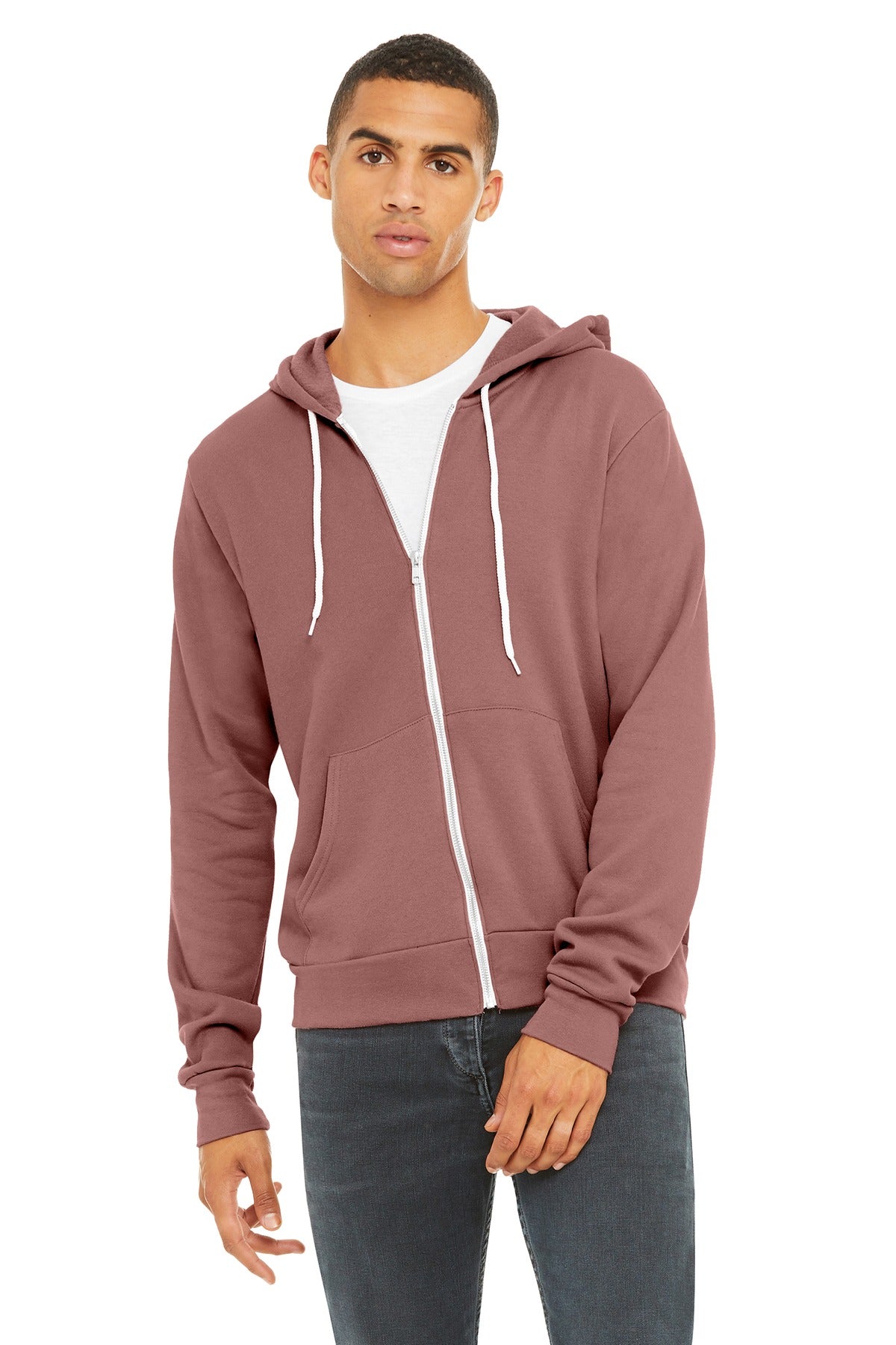 Custom Mauve Unisex Sponge Fleece Full-Zip Hoodie BC3739, personalized by SanCanDo Swag in Argyle, TX